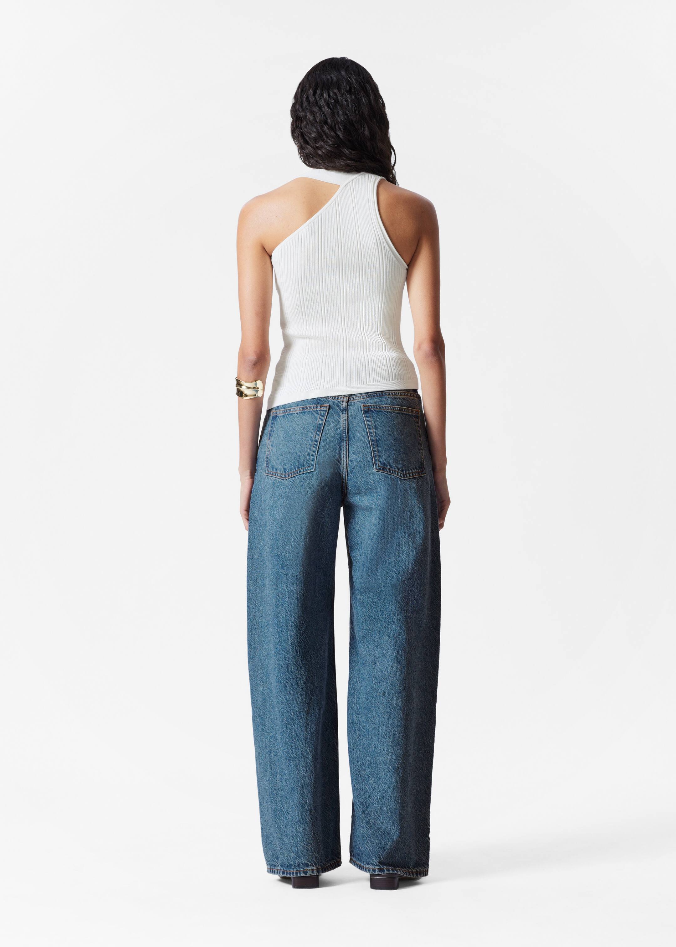 Vezi imaginea mai mare: Top asimetric din tricot rib - Alb - FEMEI | H&M RO 5