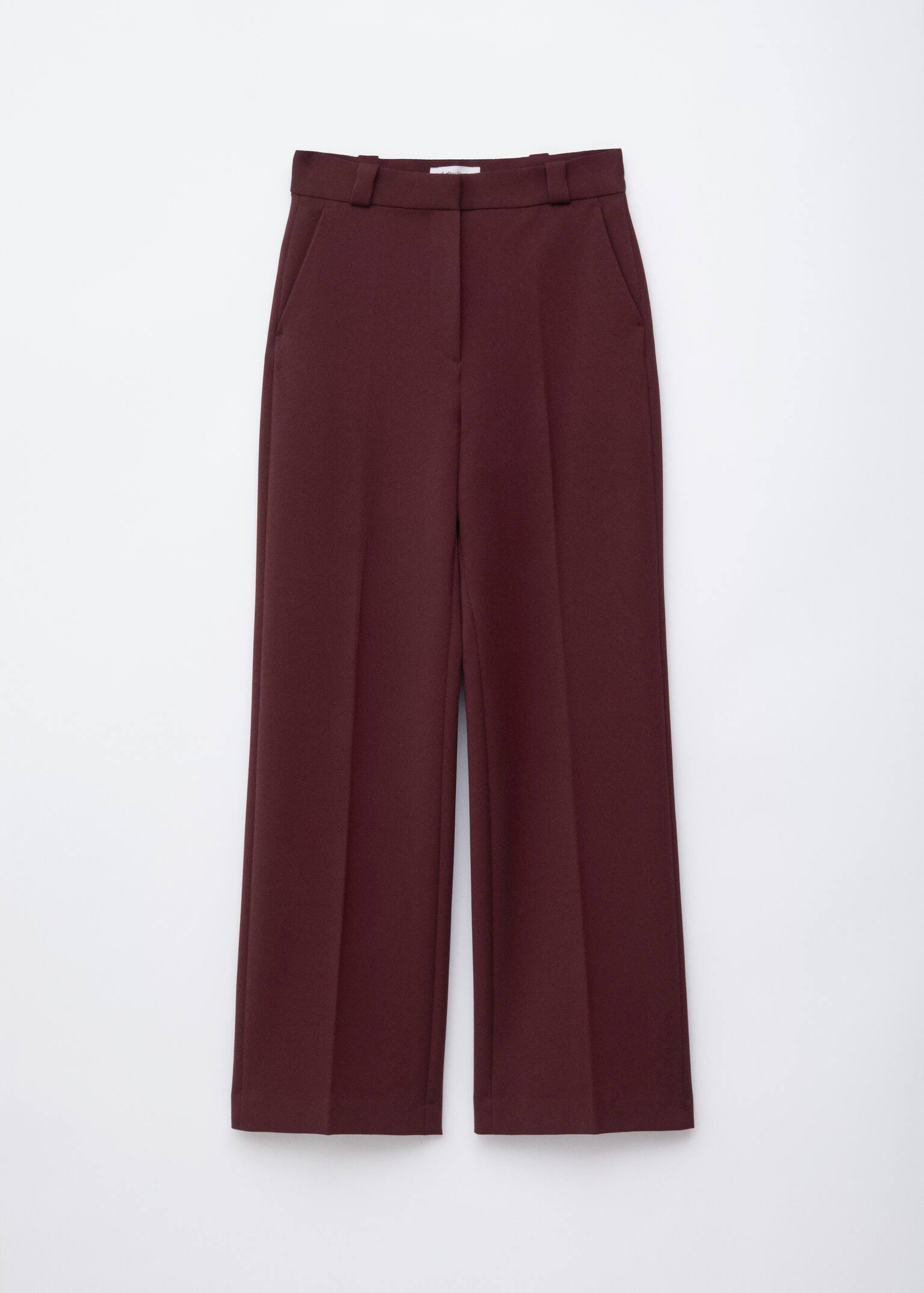 Wide Press-Crease Trousers - Dunkelrot/Schwarz/Navyblau/Cremefarben/Khaki/Dunkelbraun