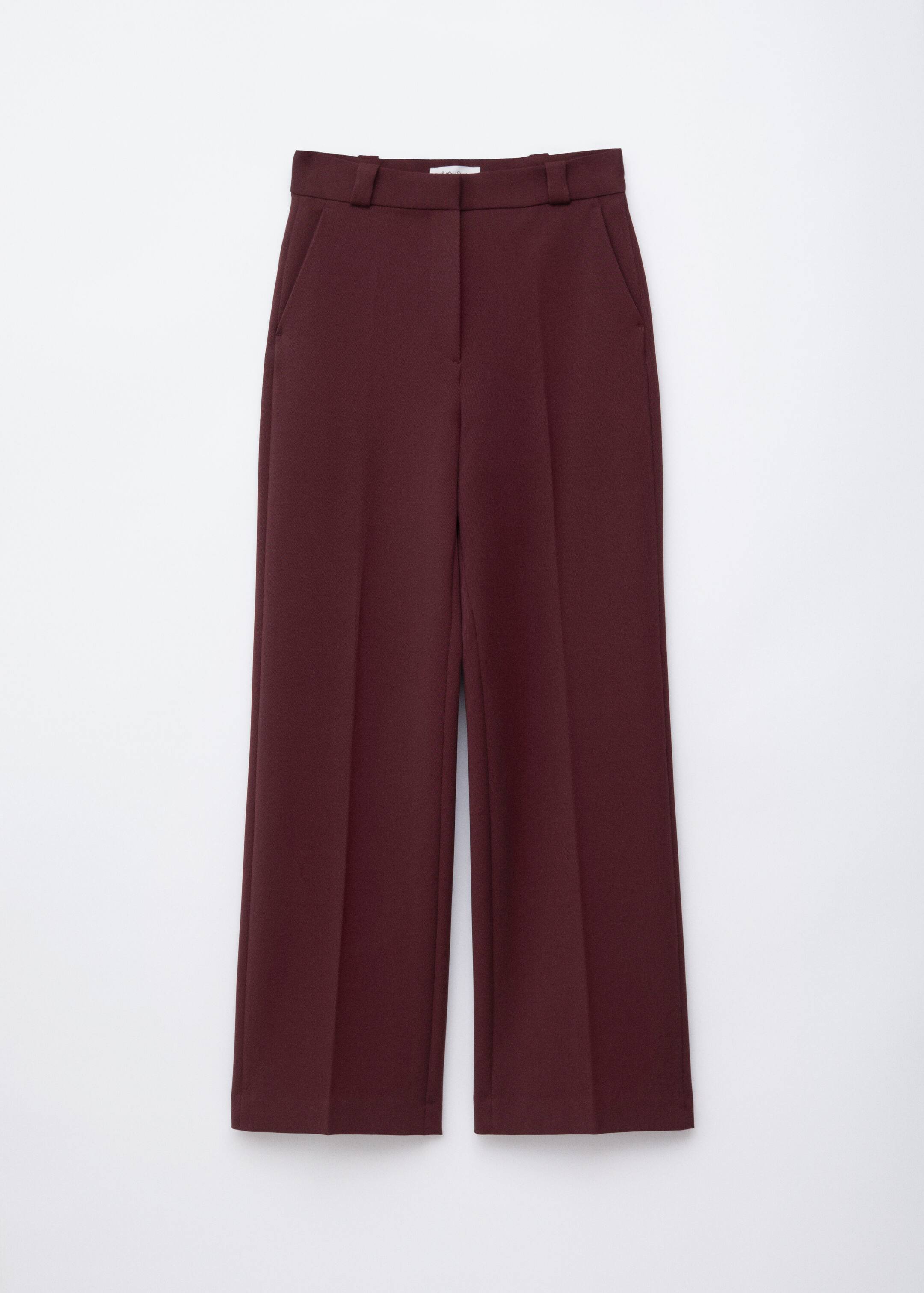 Zobrazit větší obrázek: Wide Press-Crease Trousers - Tmavě červená - ŽENY | H&M CZ 6