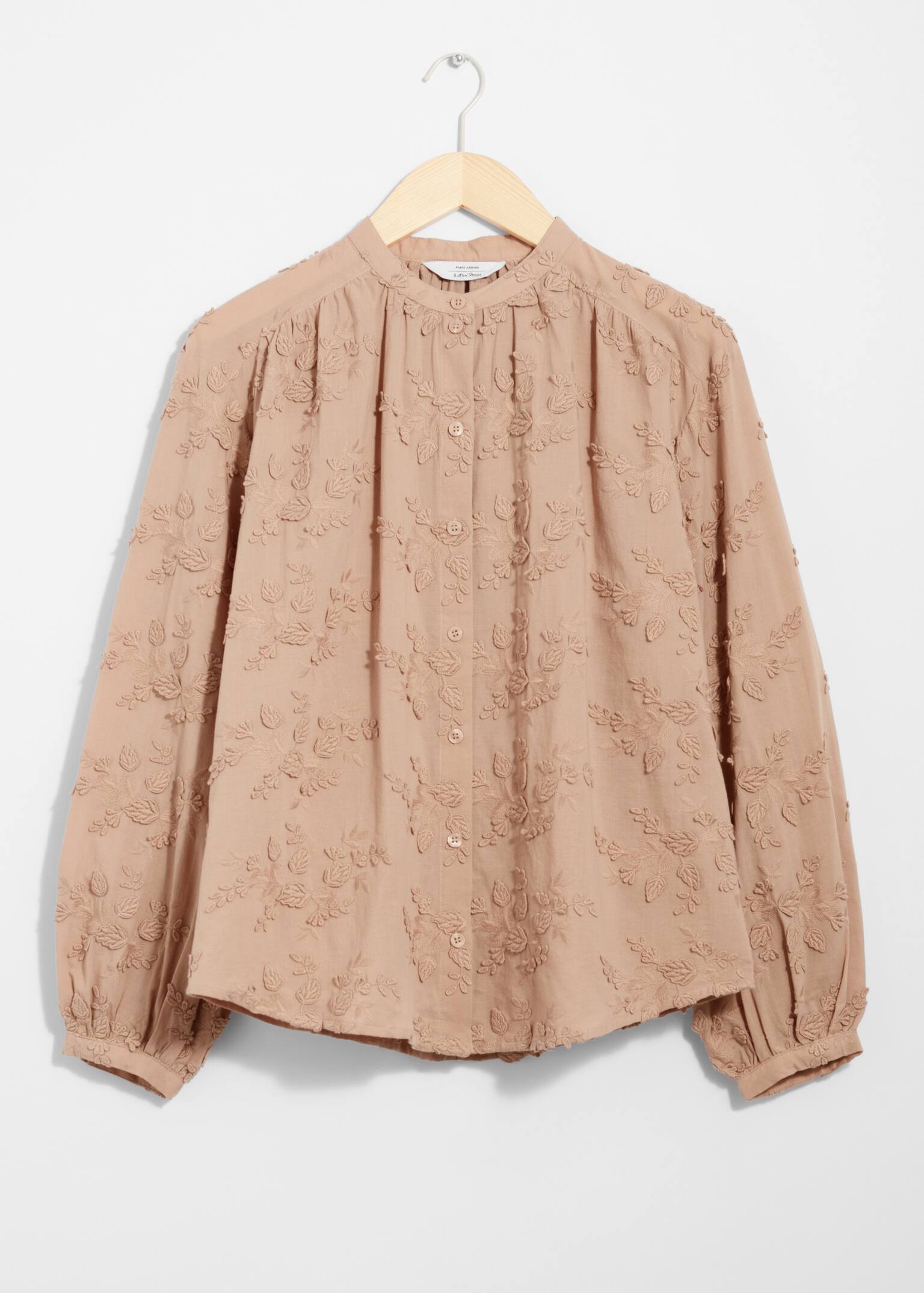 Virágos, bő szabású blúz - Beige/Fehér/Sötétvörös/Petrolkék/Poros rózsaszín hímzés/Black/Navy/Purple/Dark Red