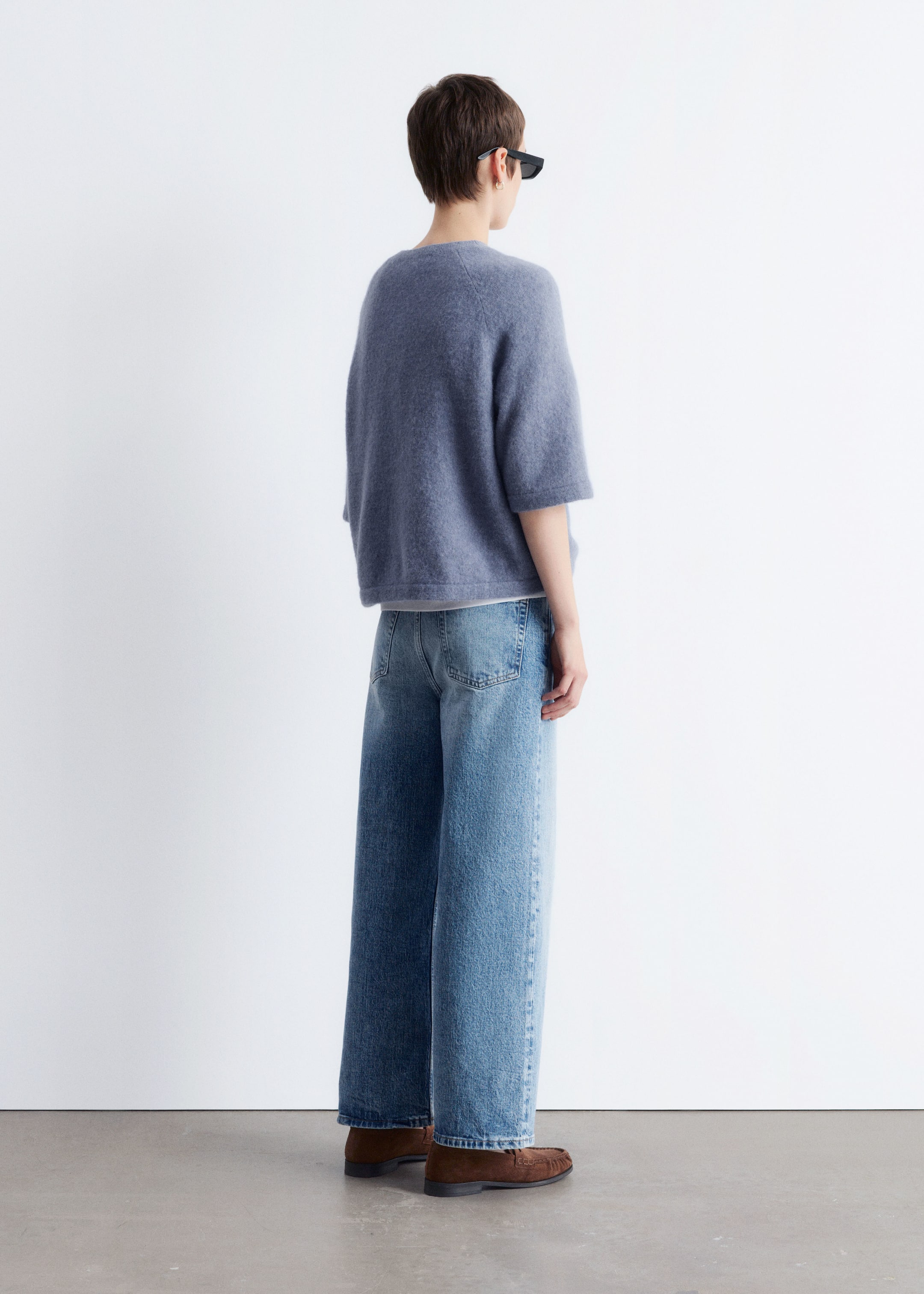 View larger image: Alpaca-Blend Knitted Top - Dusty Blue - Ladies | H&M GB 5