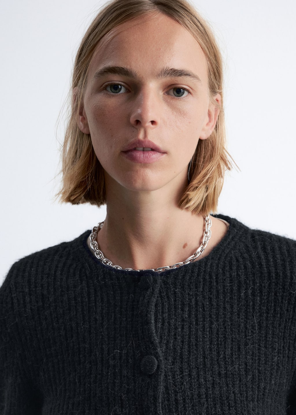 Image of Rib-Knit Cardigan