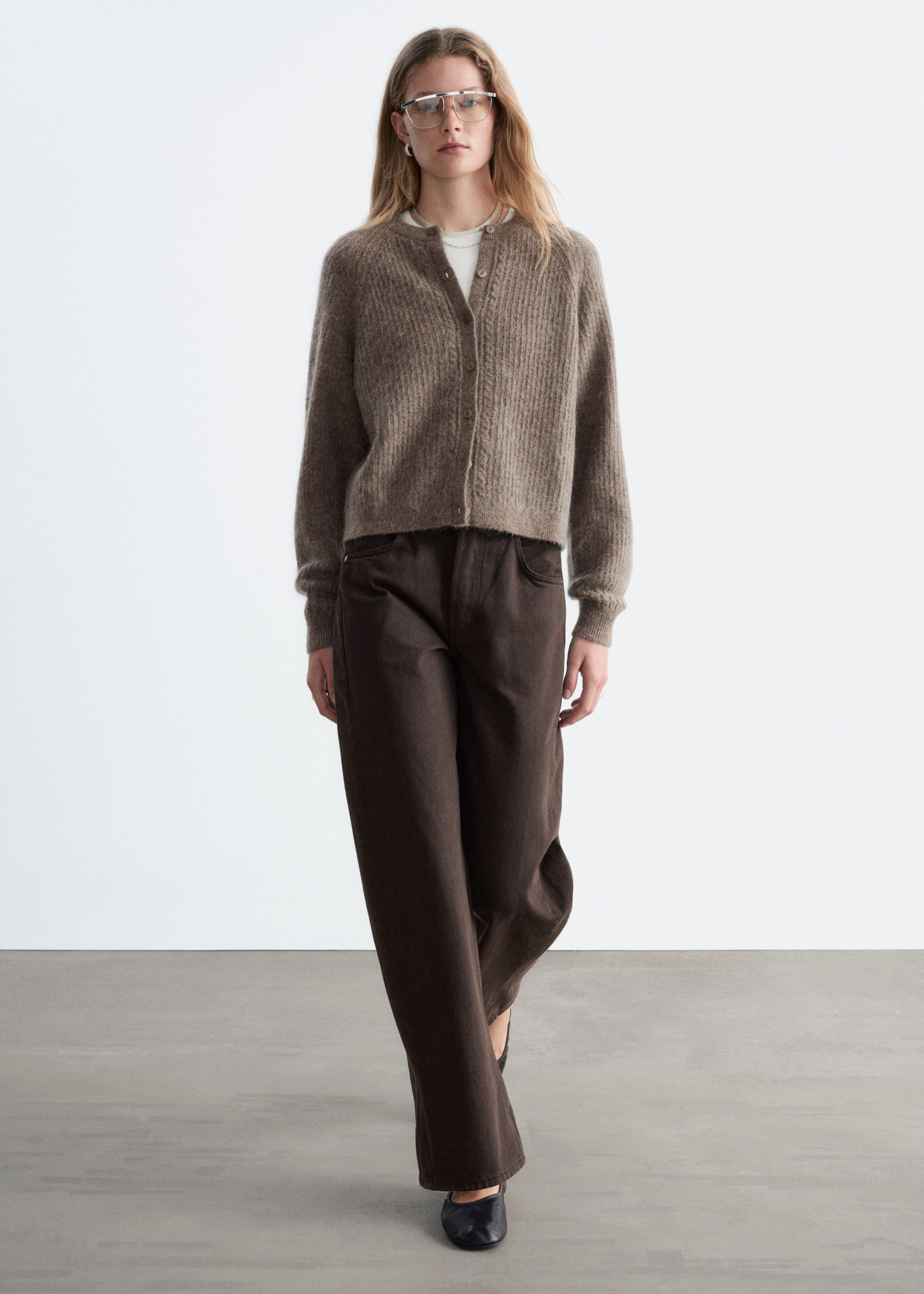 Mohair-Blend Cardigan - Dark Mole - Lookbook