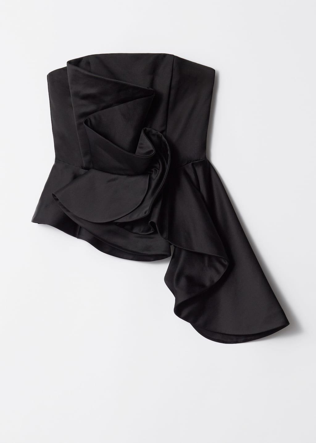 Top a fascia con volant asimmetrici - Nero - Natura morta