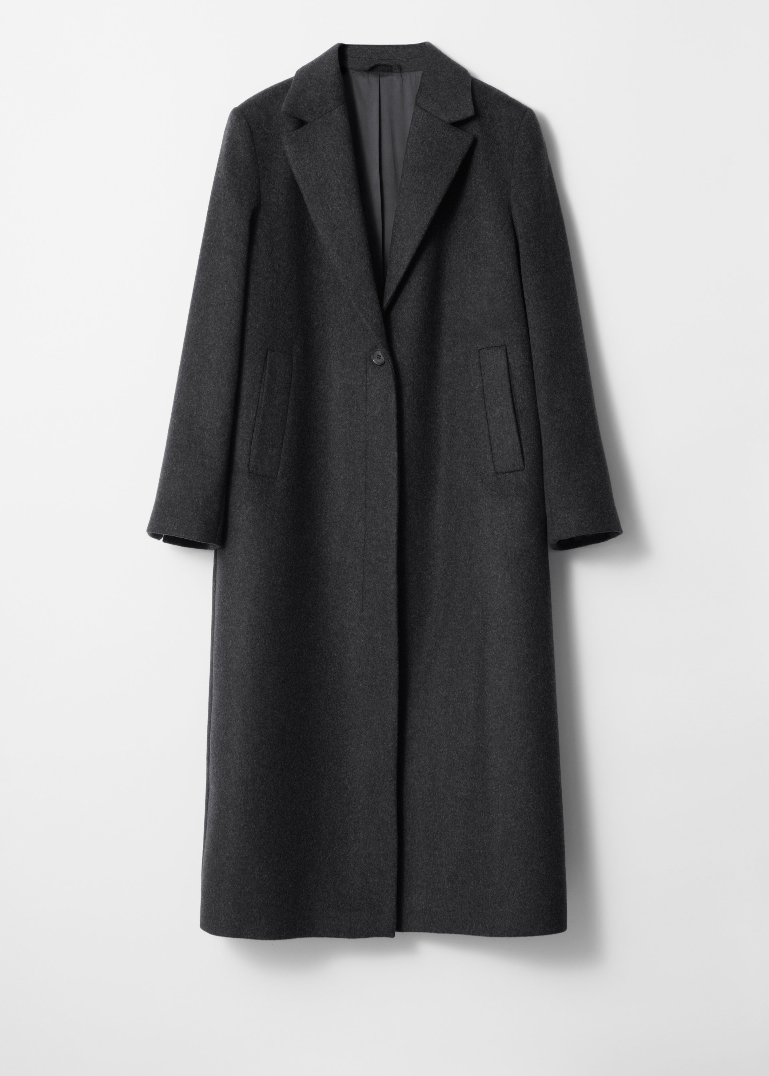 HYKE★WOOL MELTON COAT★ウール★グレー★ロング★サイズ2 HYKE(ハイク)】ウールメルトン フード付き ロングコート 2色