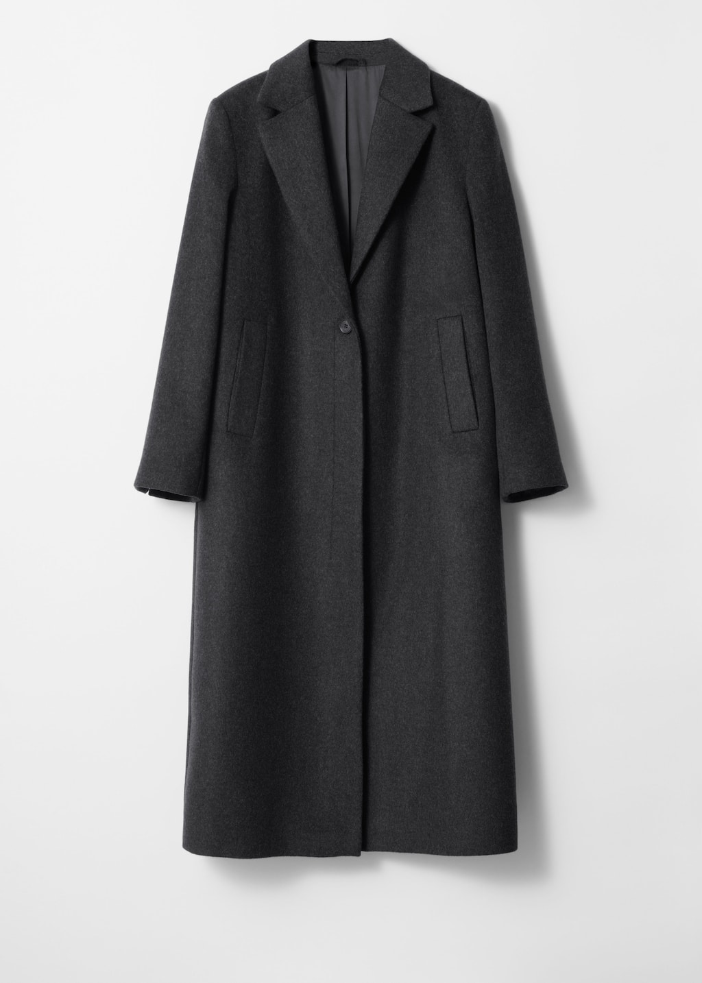 Single-Breasted Wool Maxi Coat