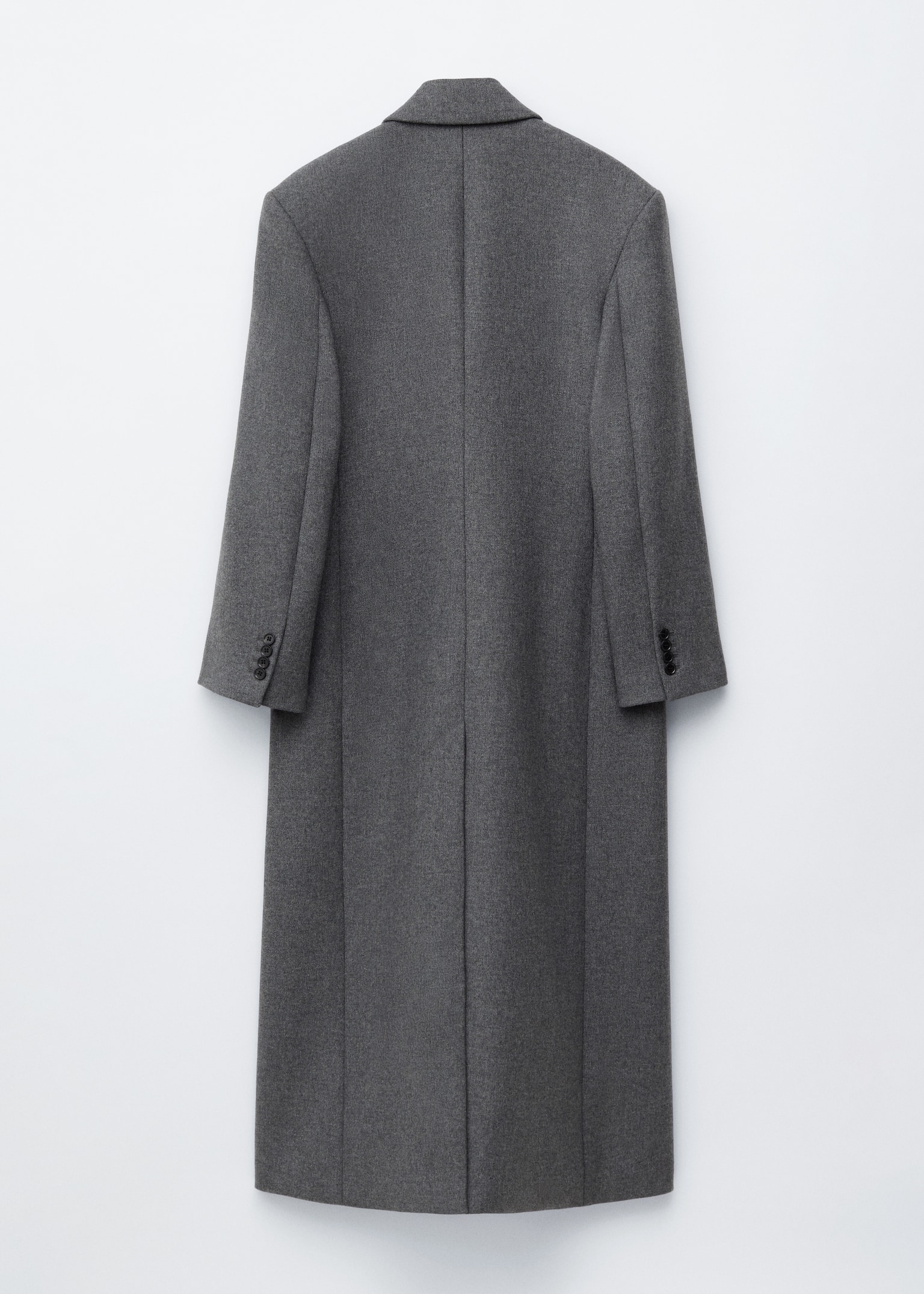 Long Wool Coat - Cinzento mesclado - 2