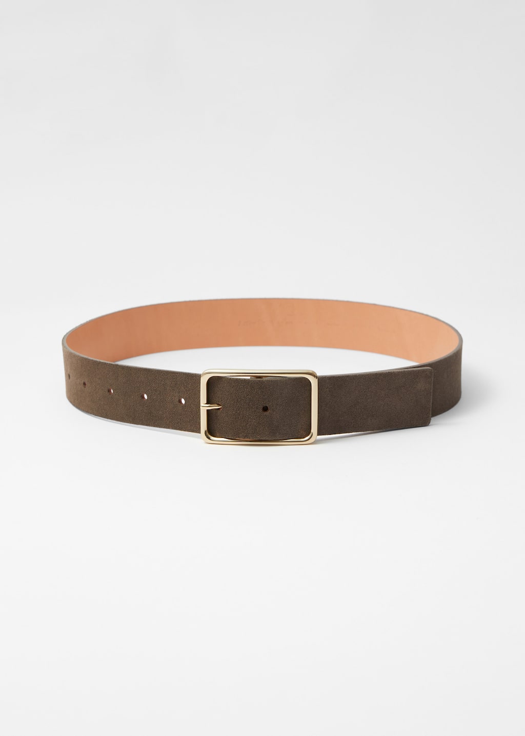 Rectangular-Buckle Leather Belt