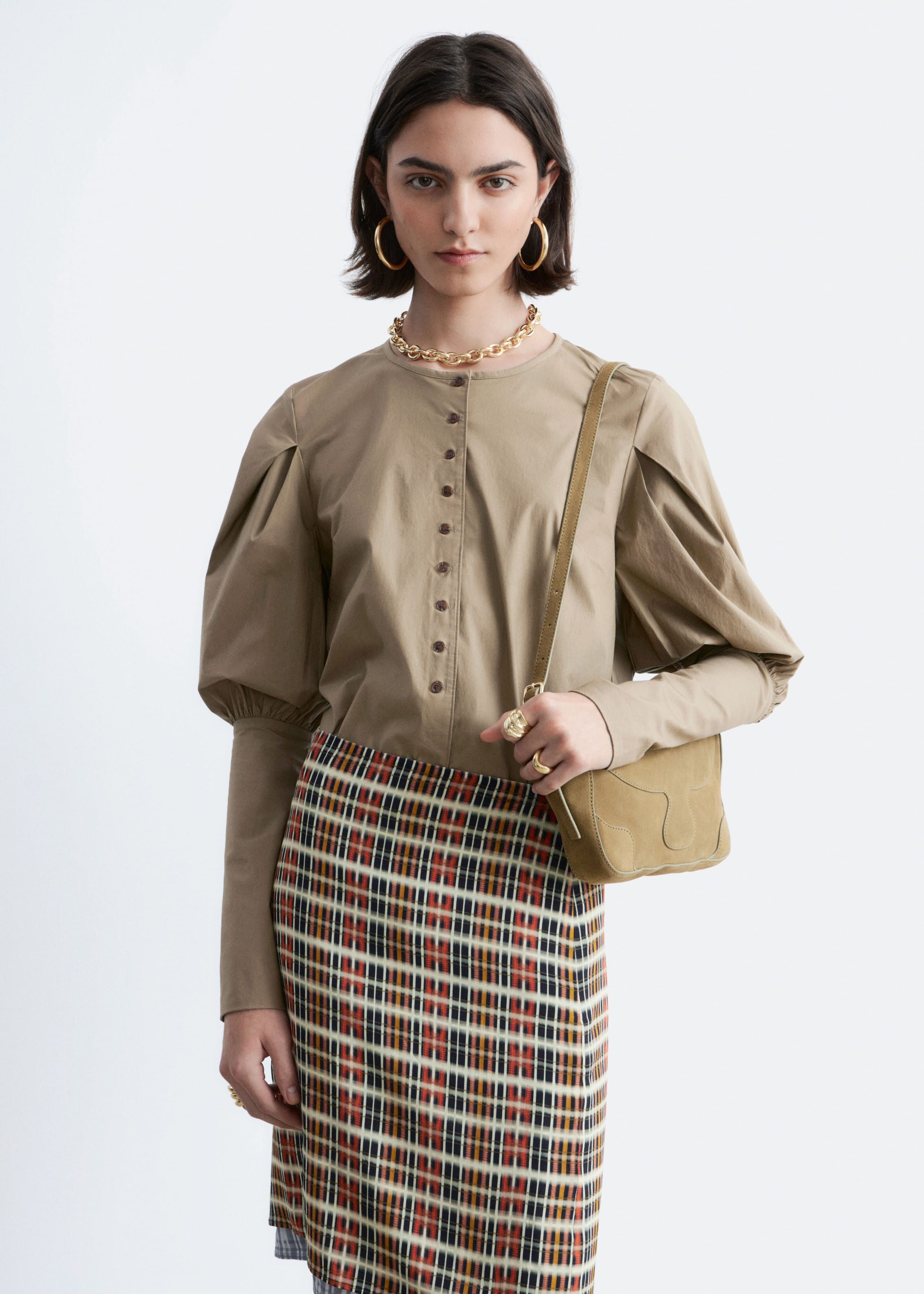 Image of Puff-Sleeve Blouse