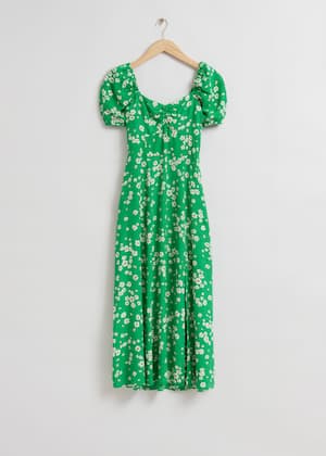 Bright Green Floral Print