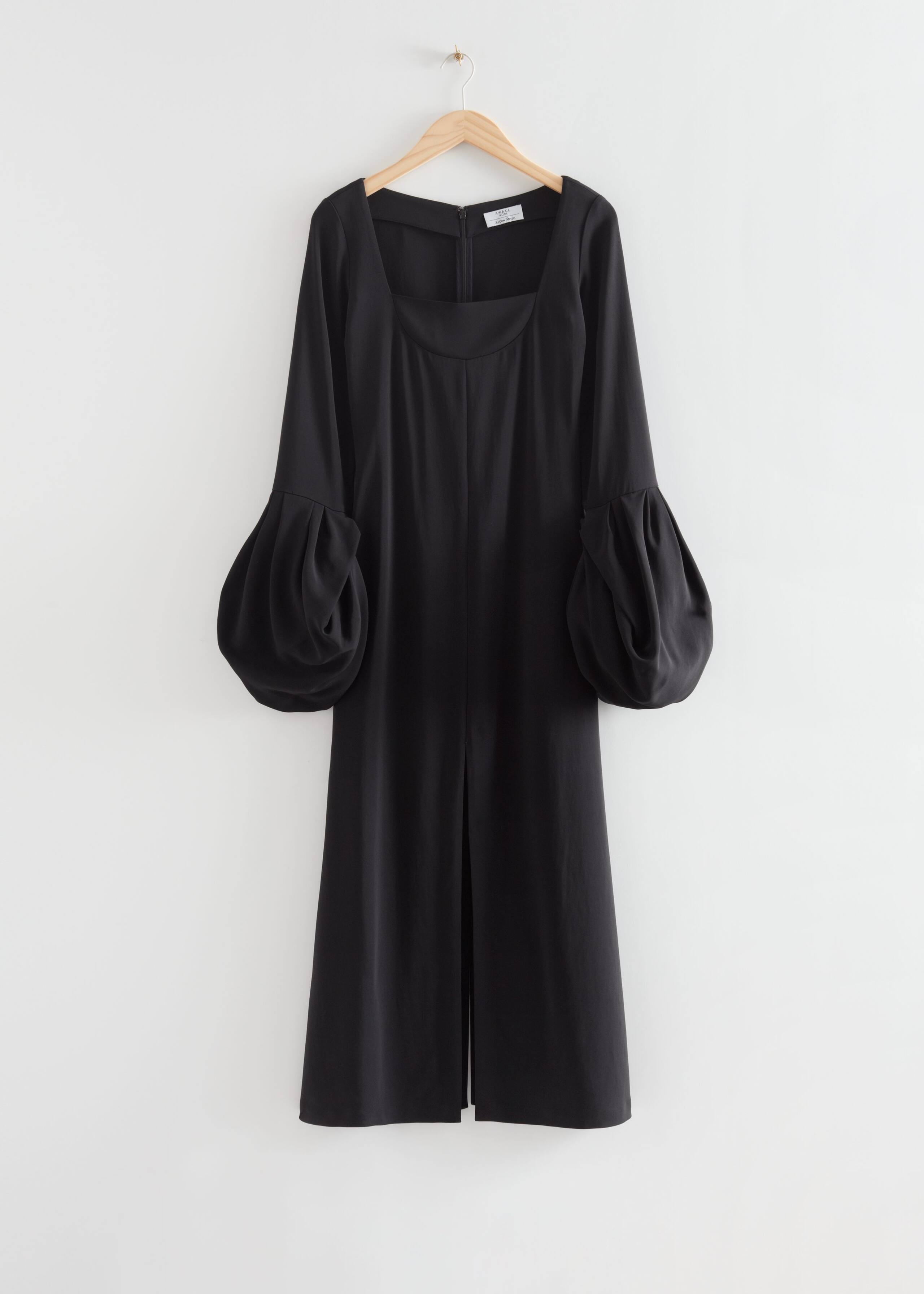 FittedMidiSlitDress - Black - Natura morta