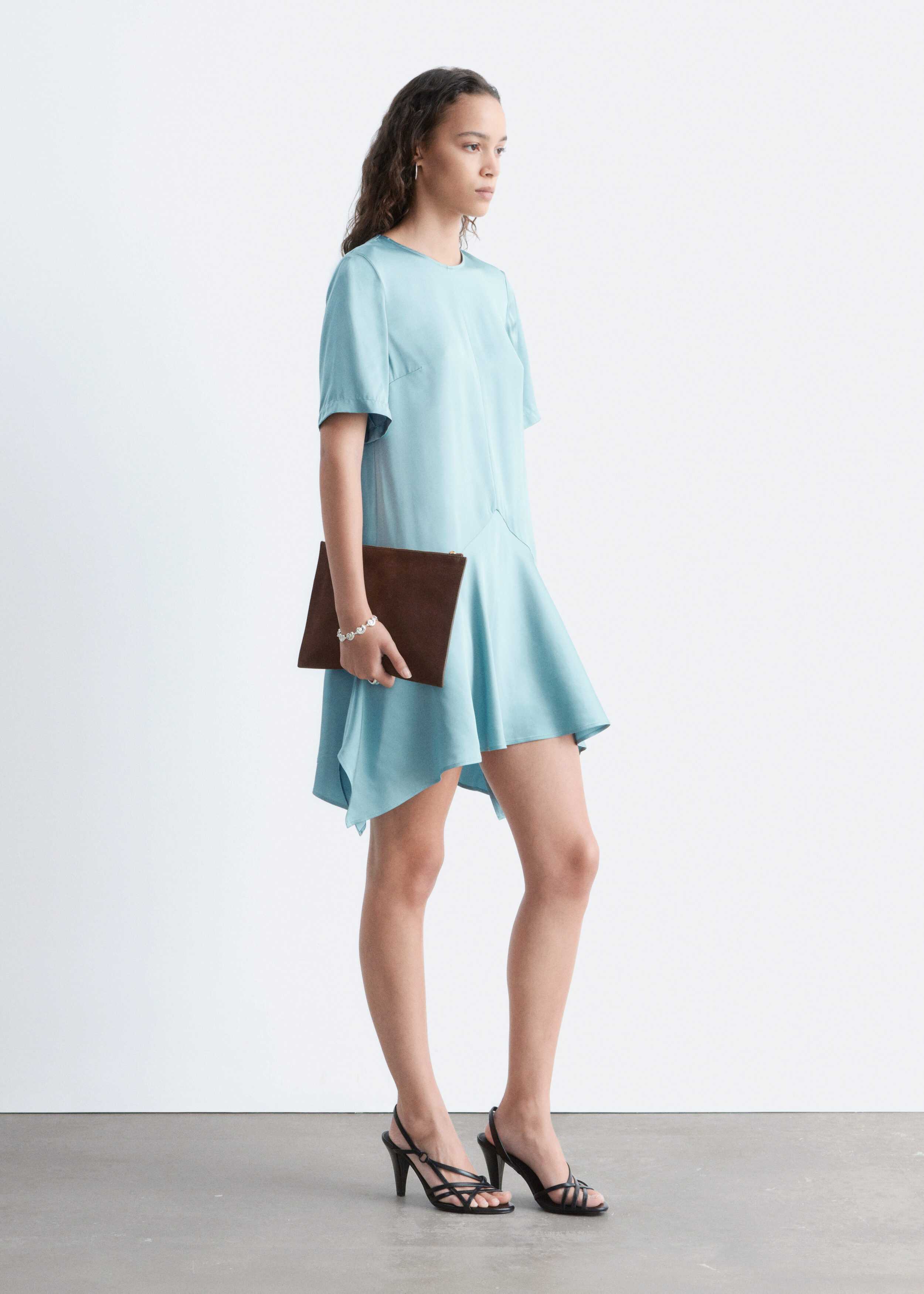 Handkerchief Hem Mini Dress - Dove Blue - & Other Stories US