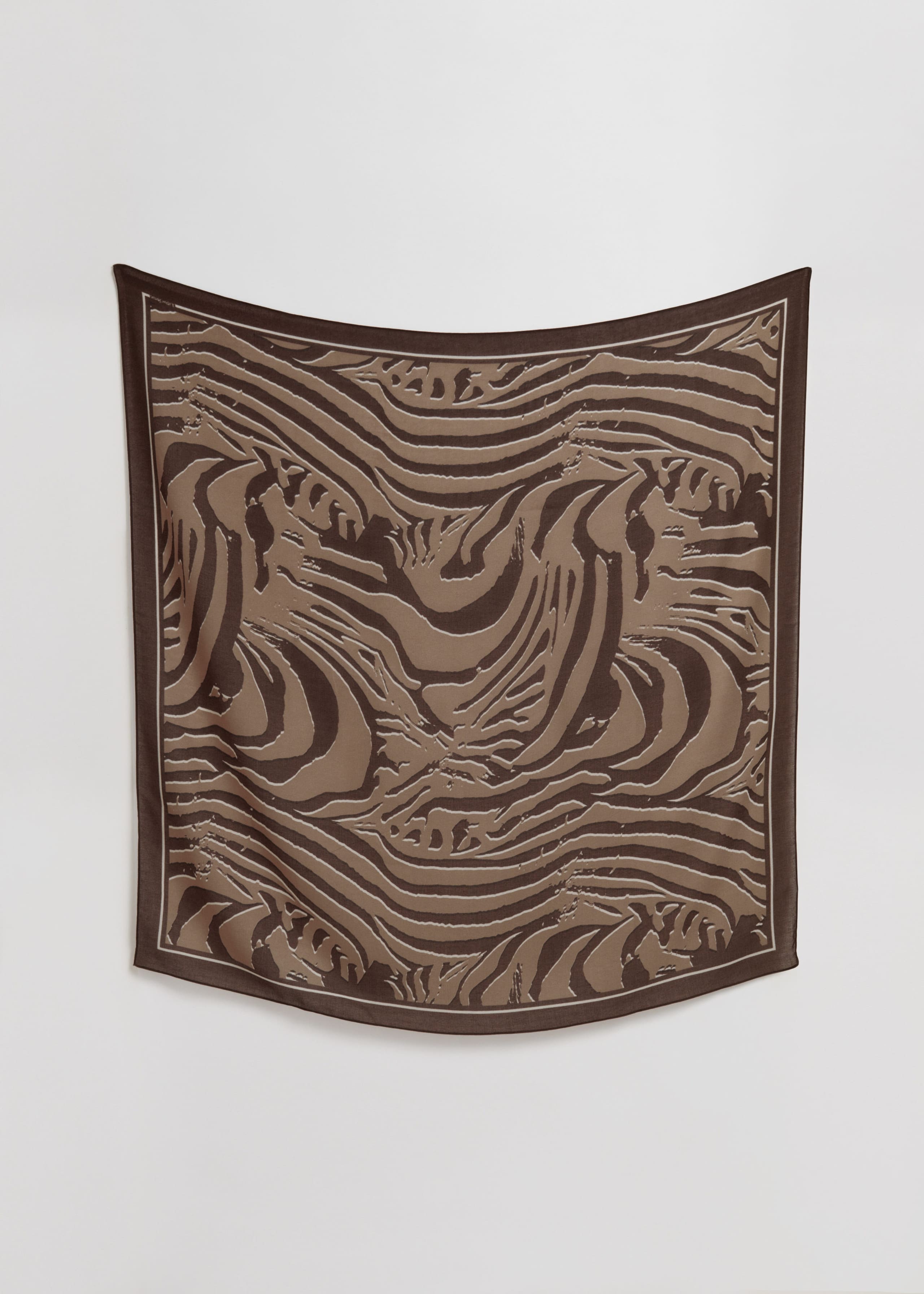 Light Square Scarf - Brown - Still Life