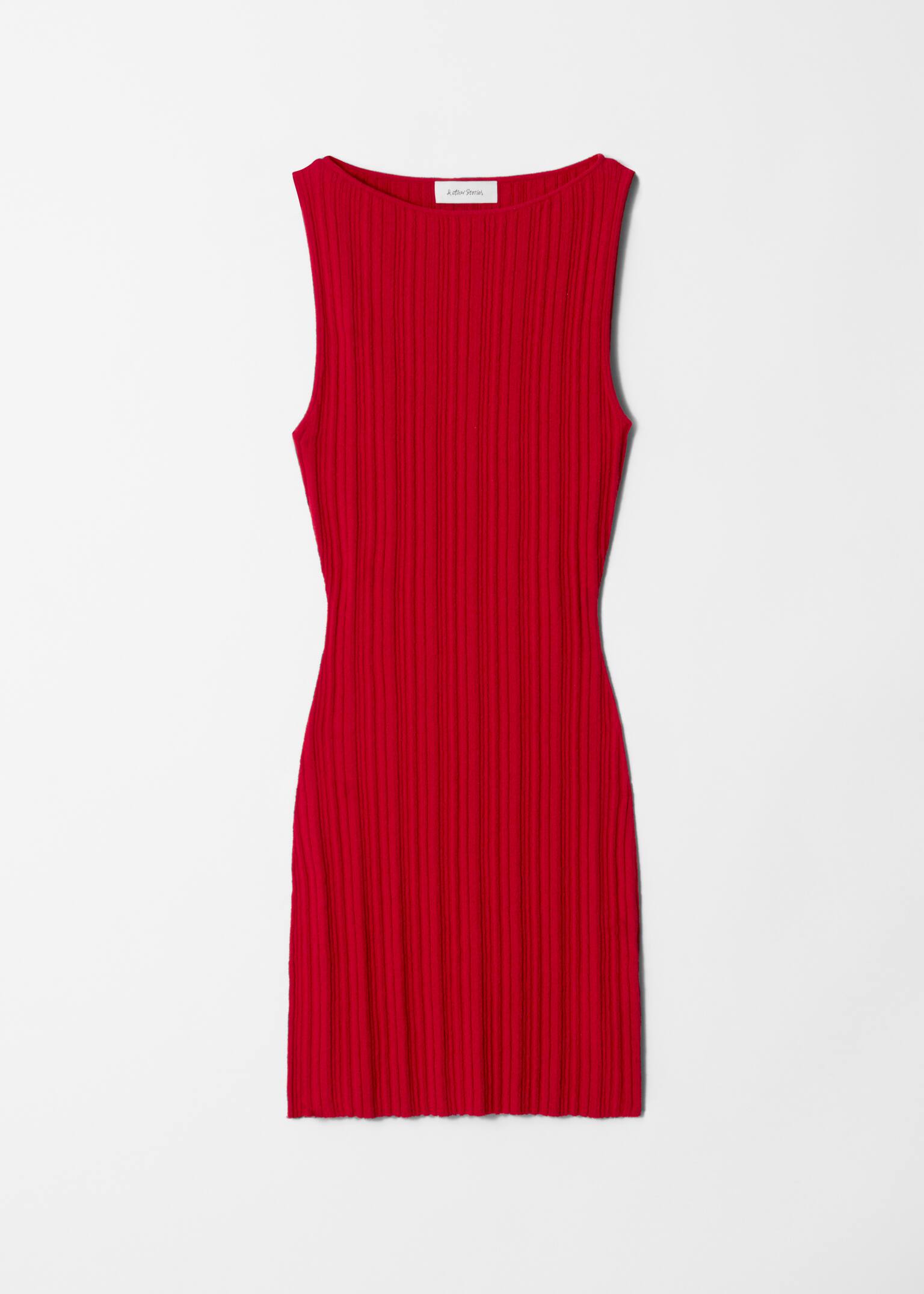 Rochie mini mulată tricotată - Roșu închis/Dark Brown