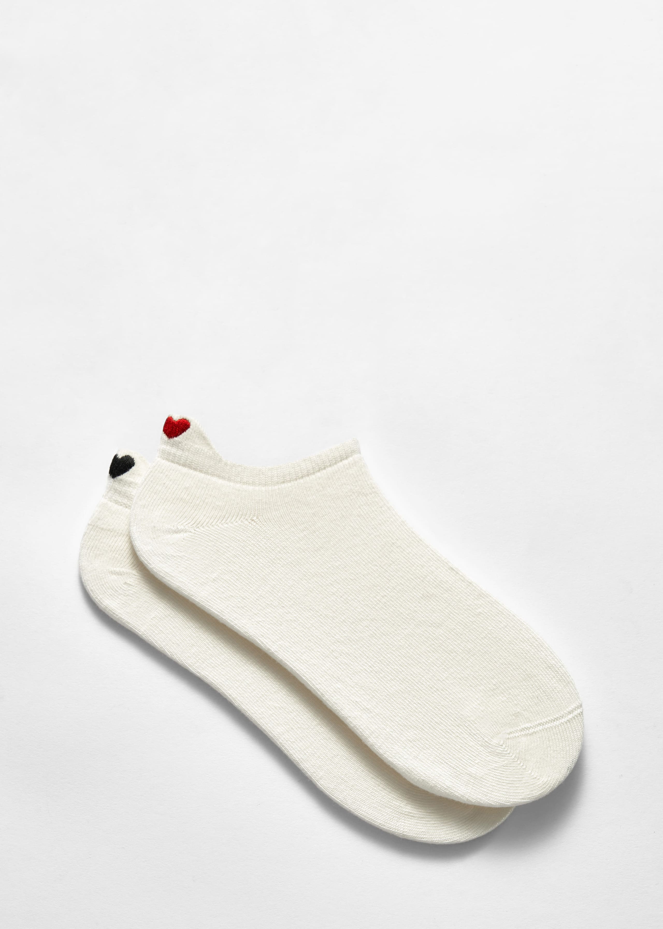 2-Pack Embroidered Sneaker Socks - White - Still Life