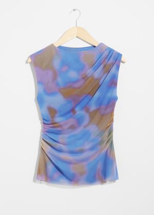 Blauw met print