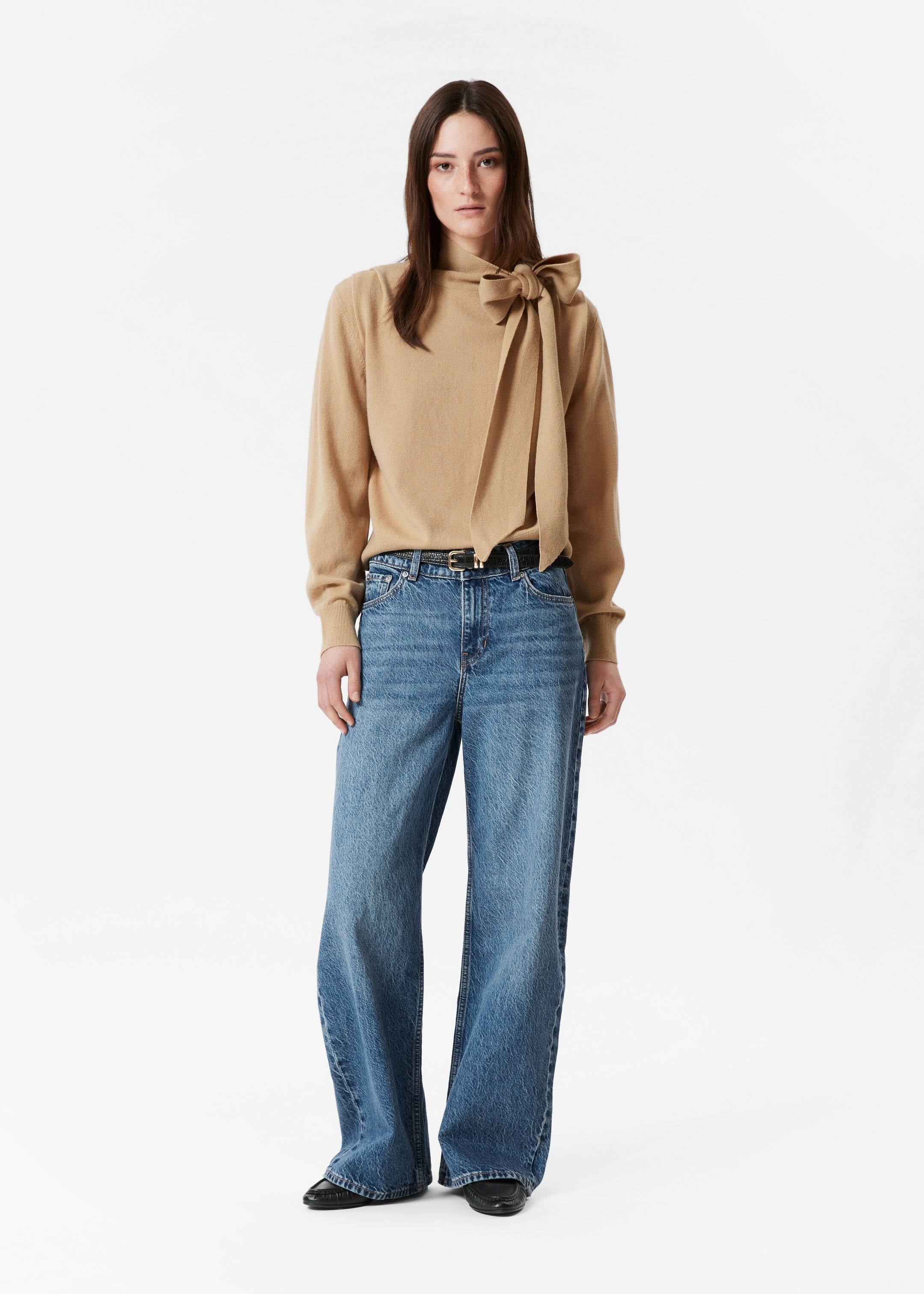 Größeres Bild ansehen: Pullover aus Merinowolle mit Bindedetail - Beige - Ladies | H&M DE 3