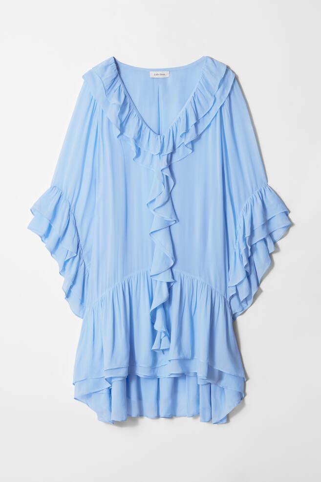 Robe courte à volants - Bleu clair - 1
