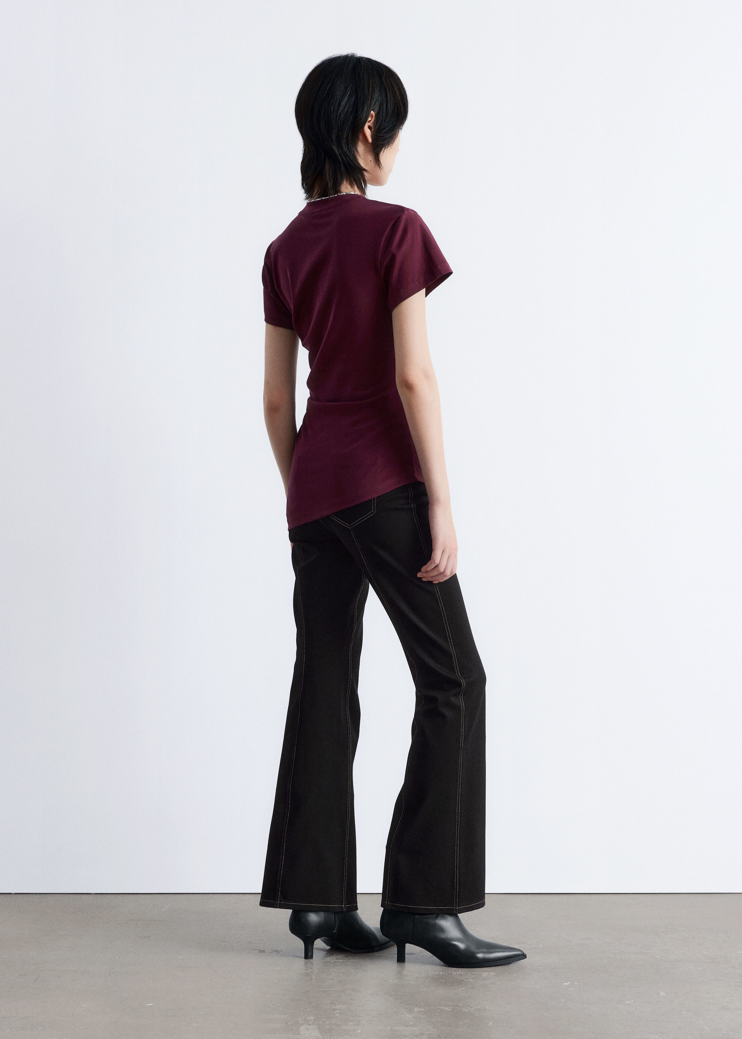 Asymmetric T-Shirt - Dark Red - T-shirts - & Other Stories US