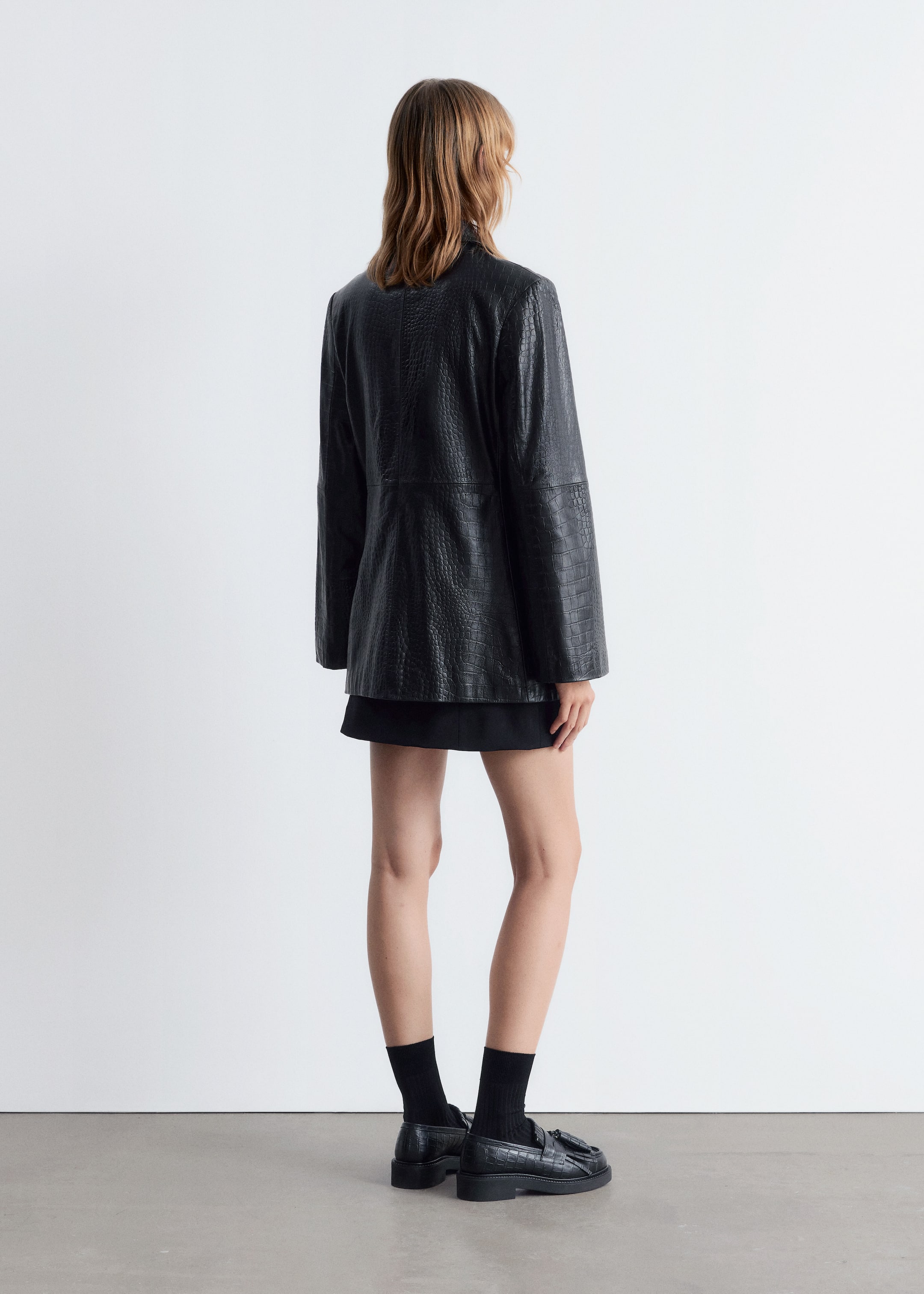 Agrandir l'image: Veste en cuir - Croco noir - FEMME | H&M CH 4