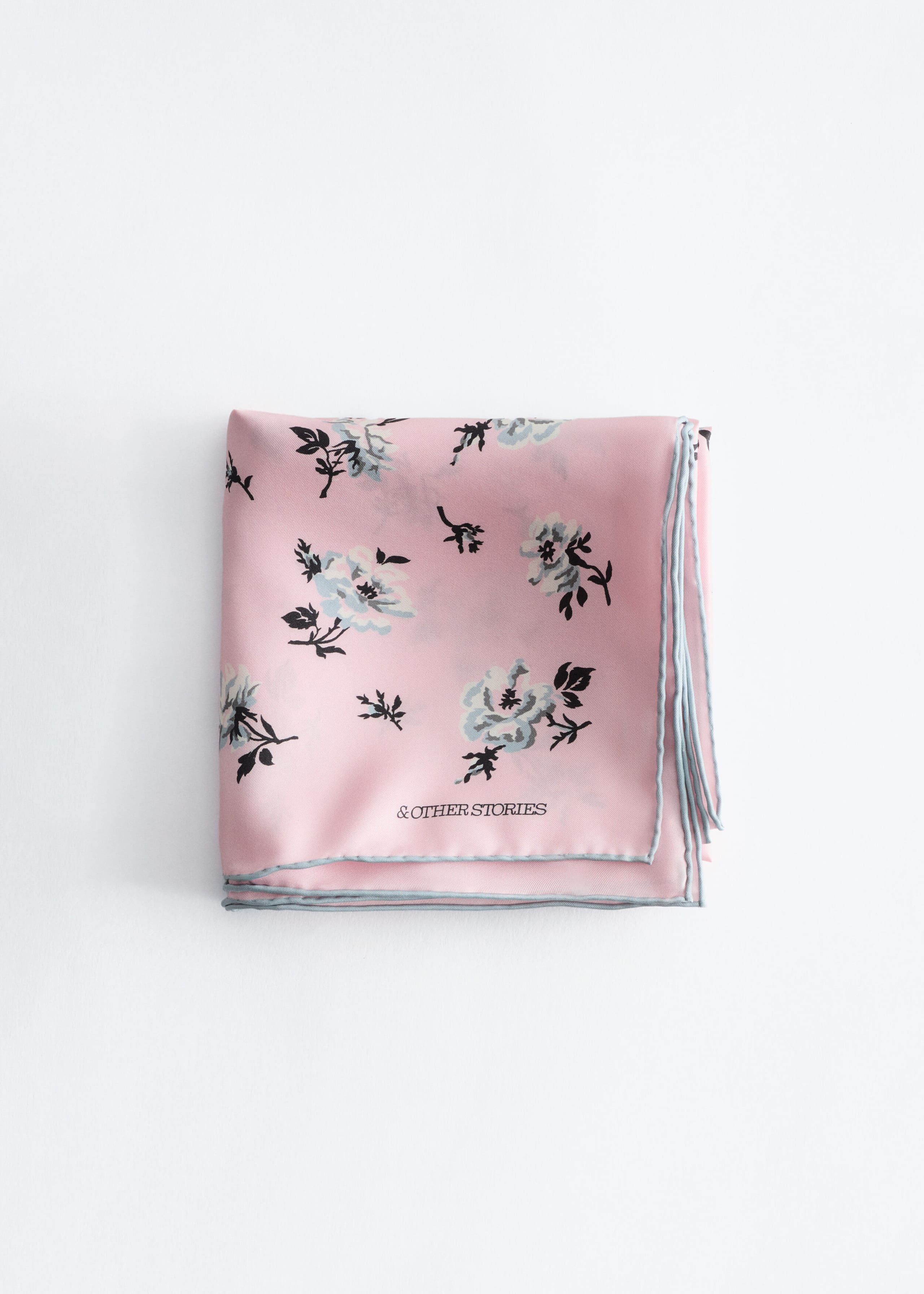 Floral Silk Scarf - Black/Blue Floral - Still Life