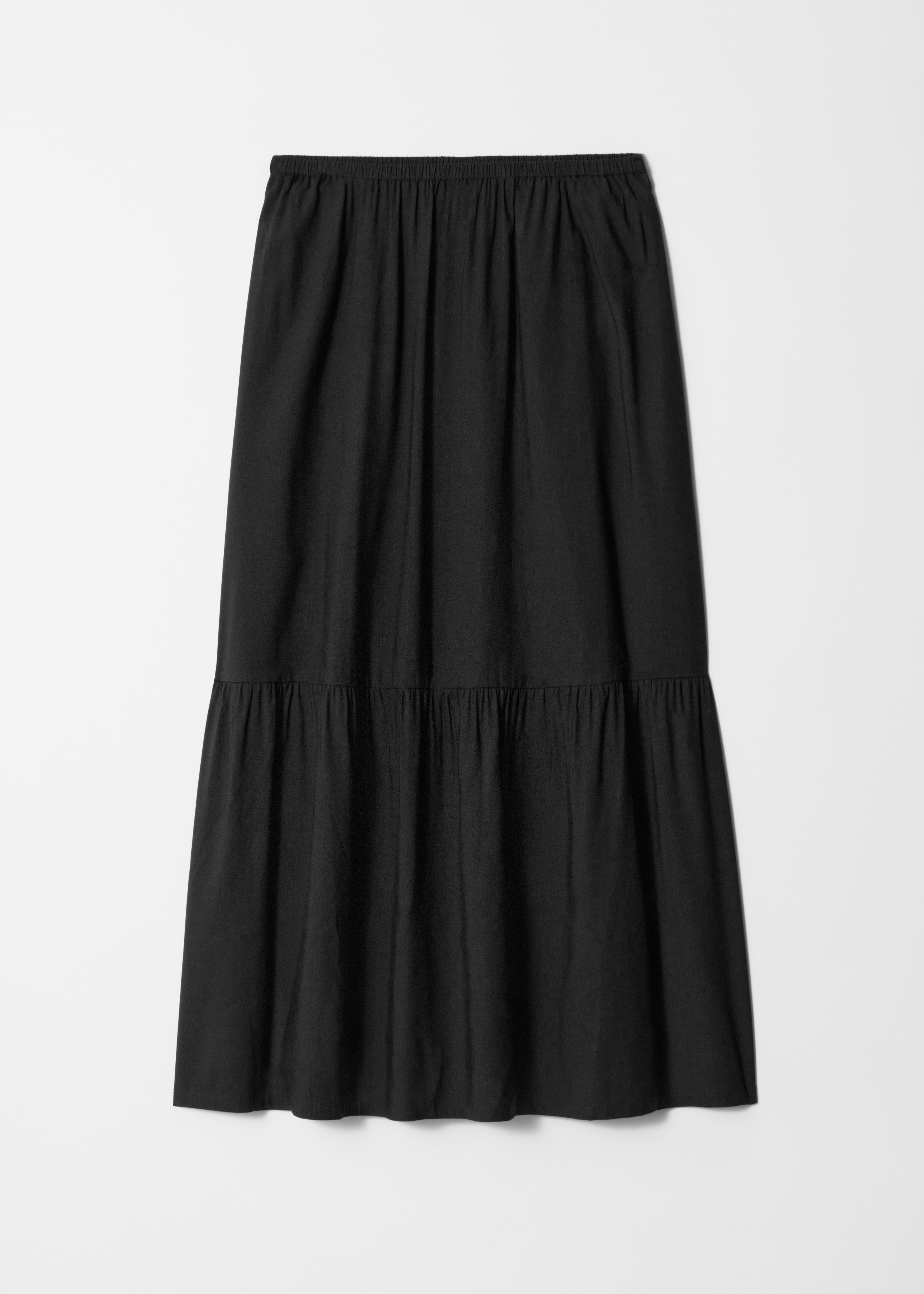 Stupňovitá midi sukně - Černá/Bílá