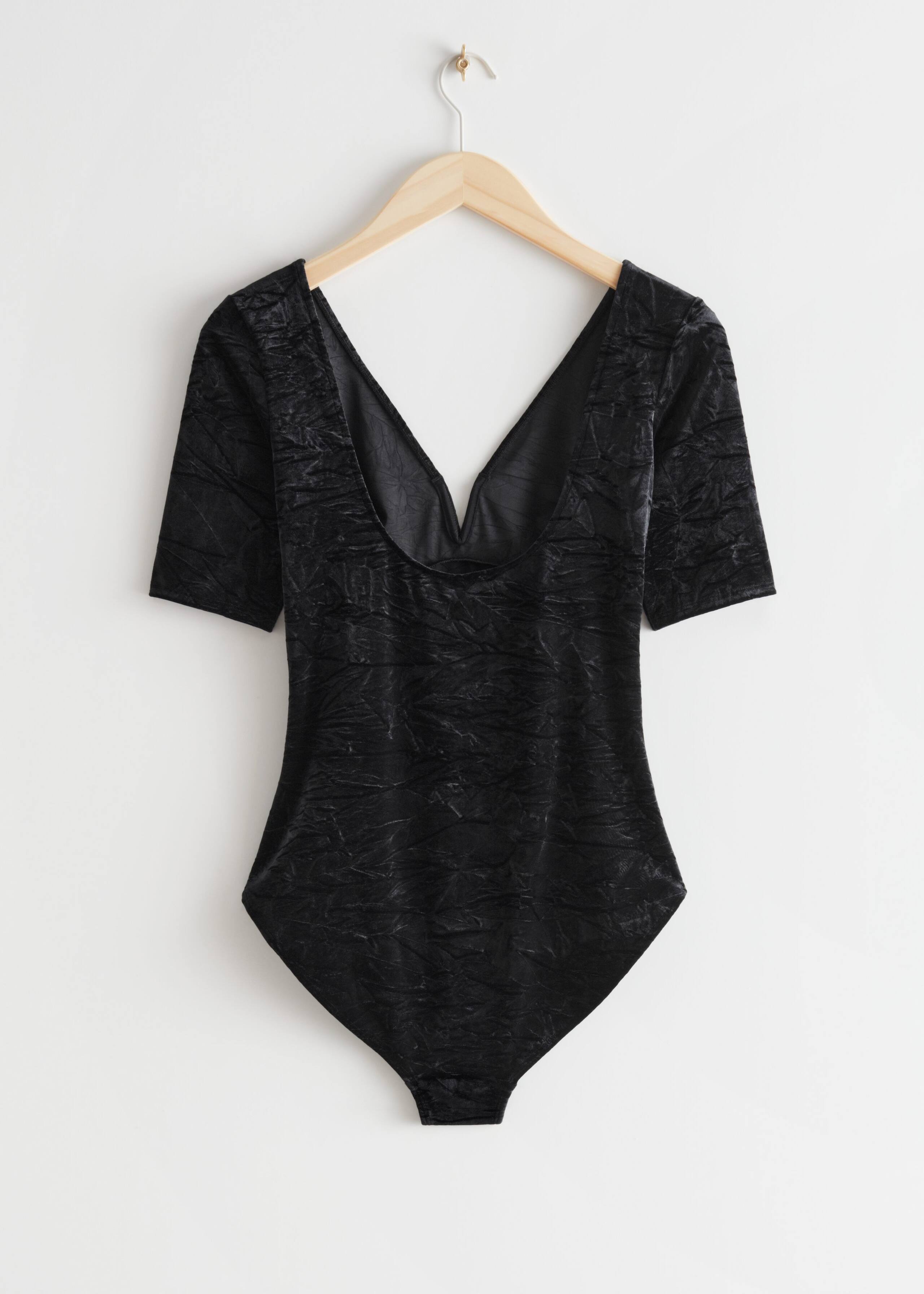 Velvet Jacquard Bodysuit - Red - Bodegón