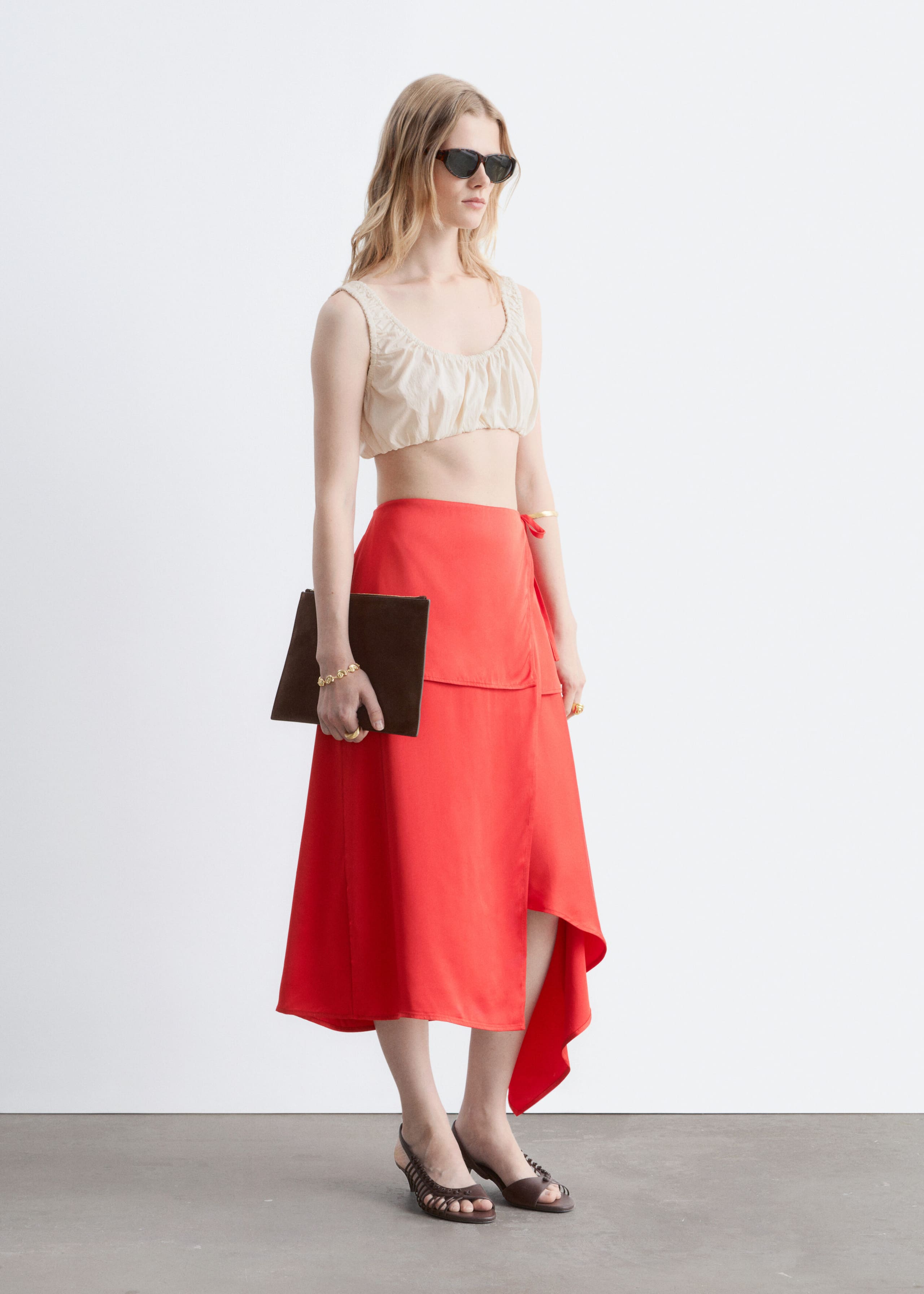 Wickelrock im Lagen-Look - Rot - Lookbook