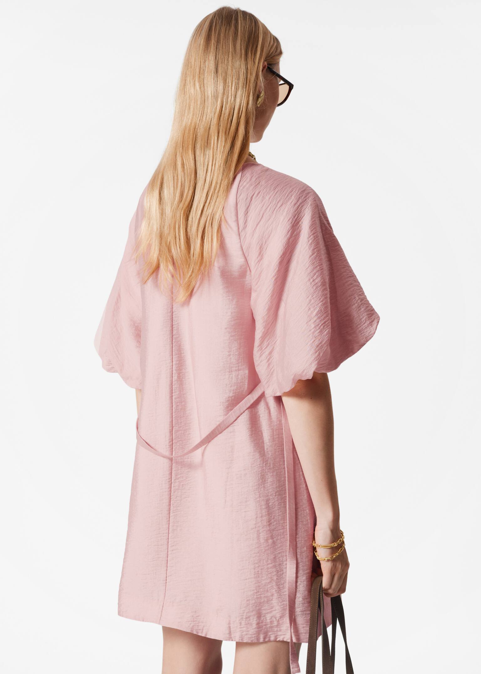 Minivestido con mangas abullonadas - Rosa claro/Blanco/Floral azul/Estampado floral rojo - 5