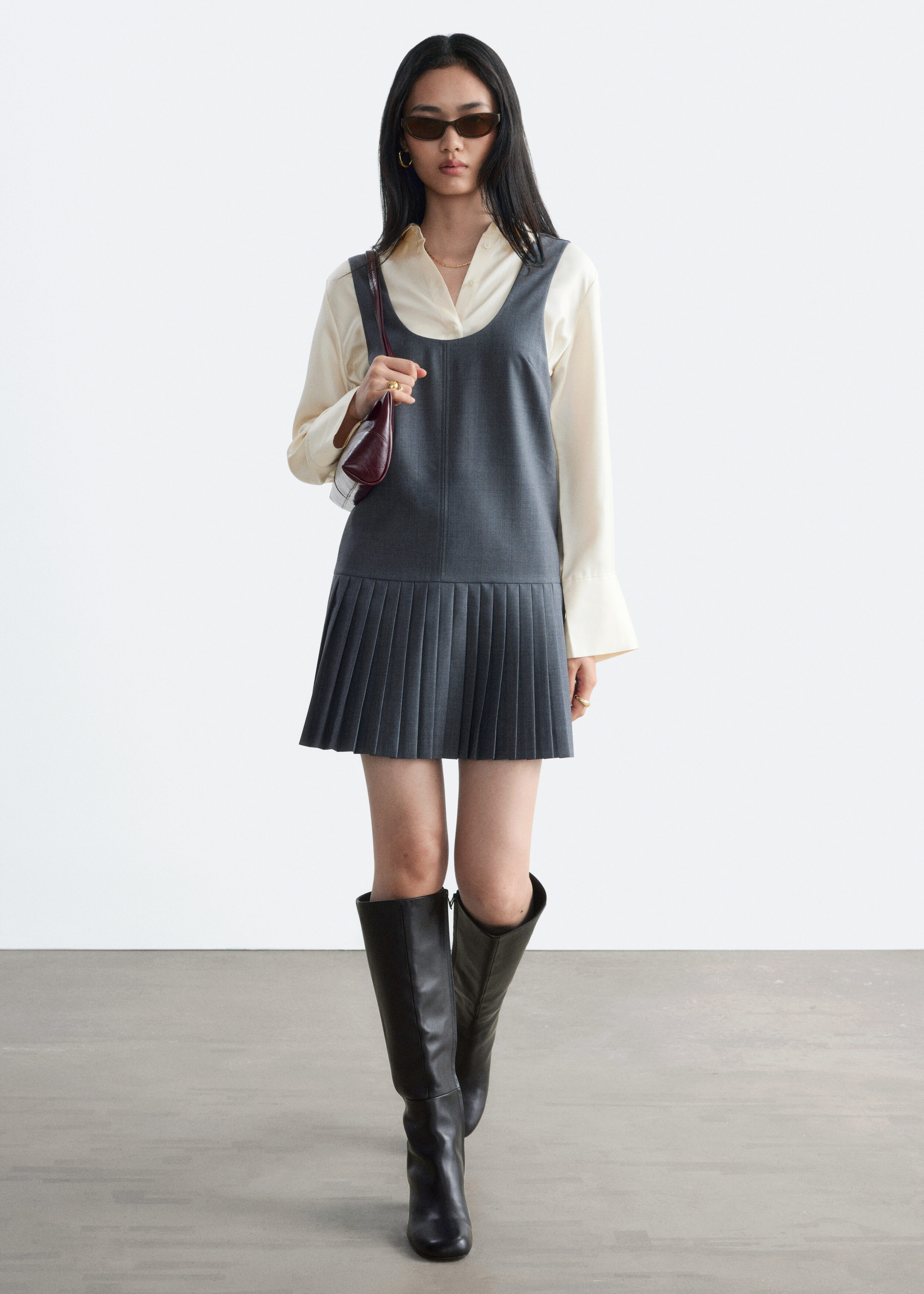 Pleat-Detail Layering Dress by & Other Stories