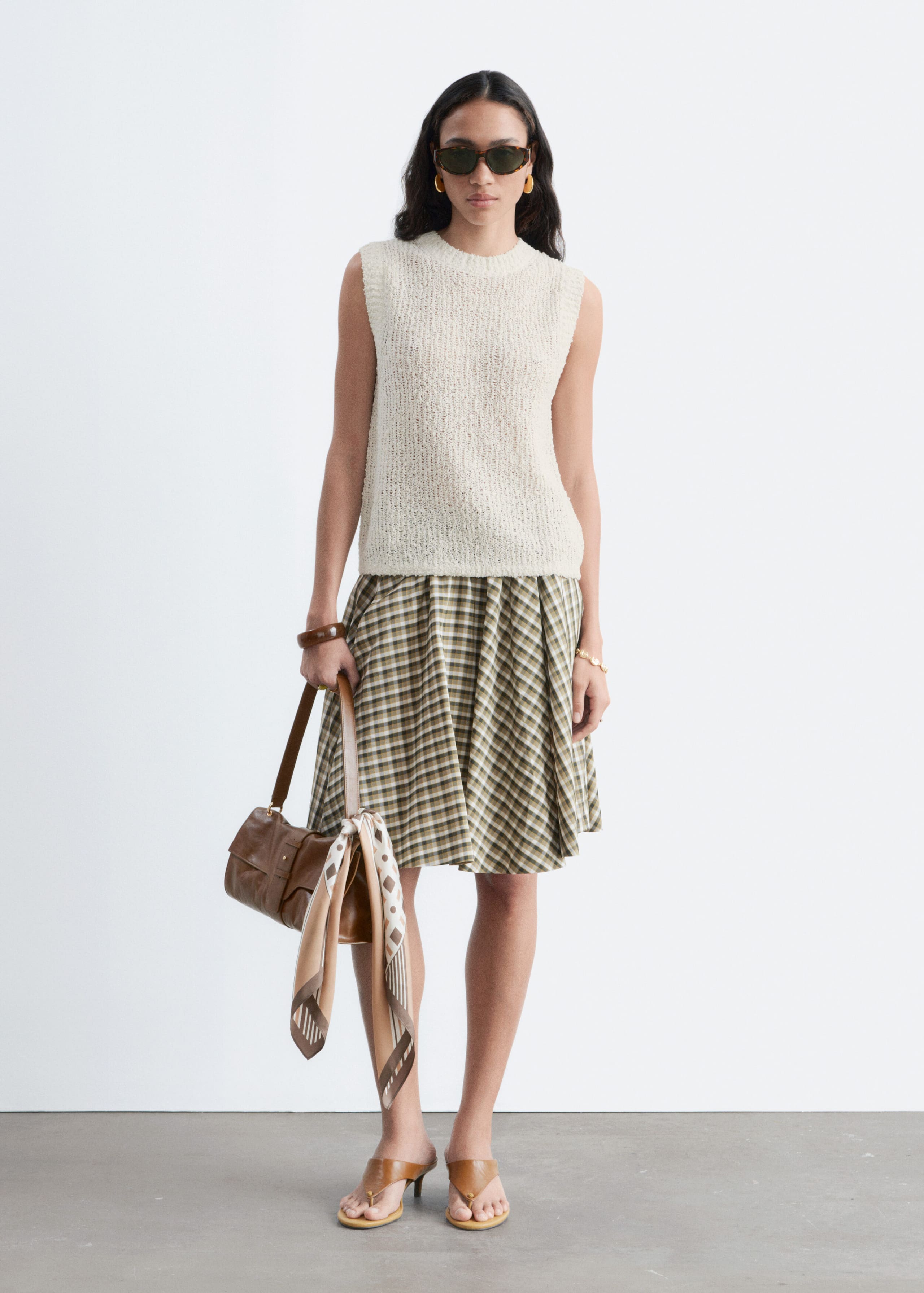 Silk-Cotton Vest Top - White - Still Life