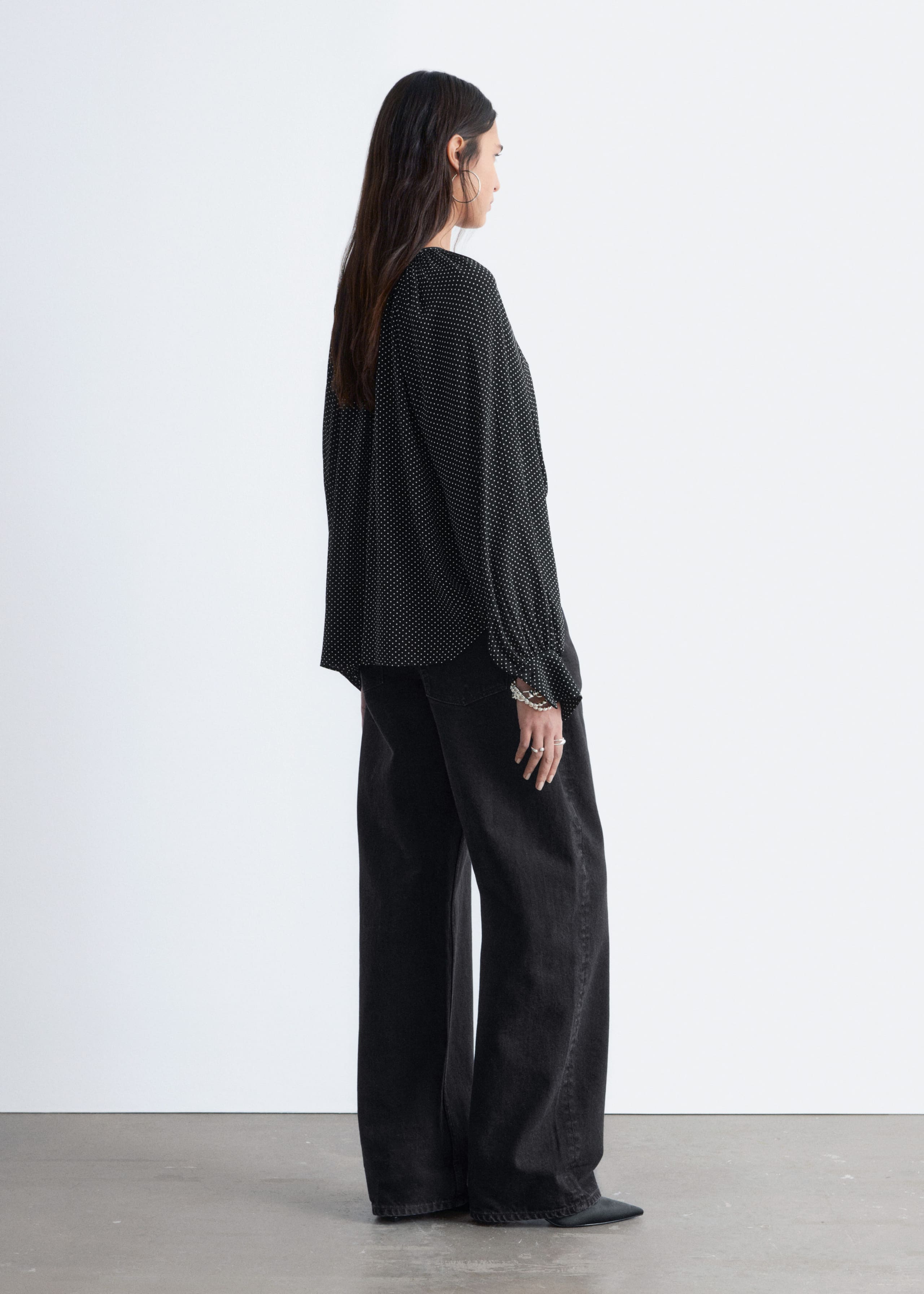 Image of Balloon-Sleeve Blouse