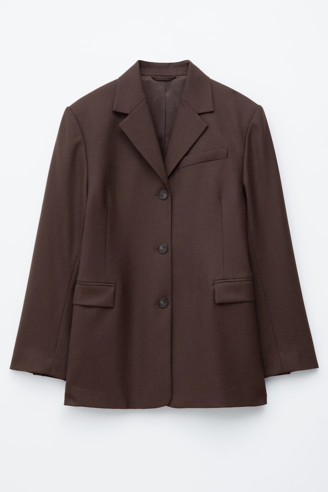 Taps toelopende blazer - Donkerbruin/Taupe - 1