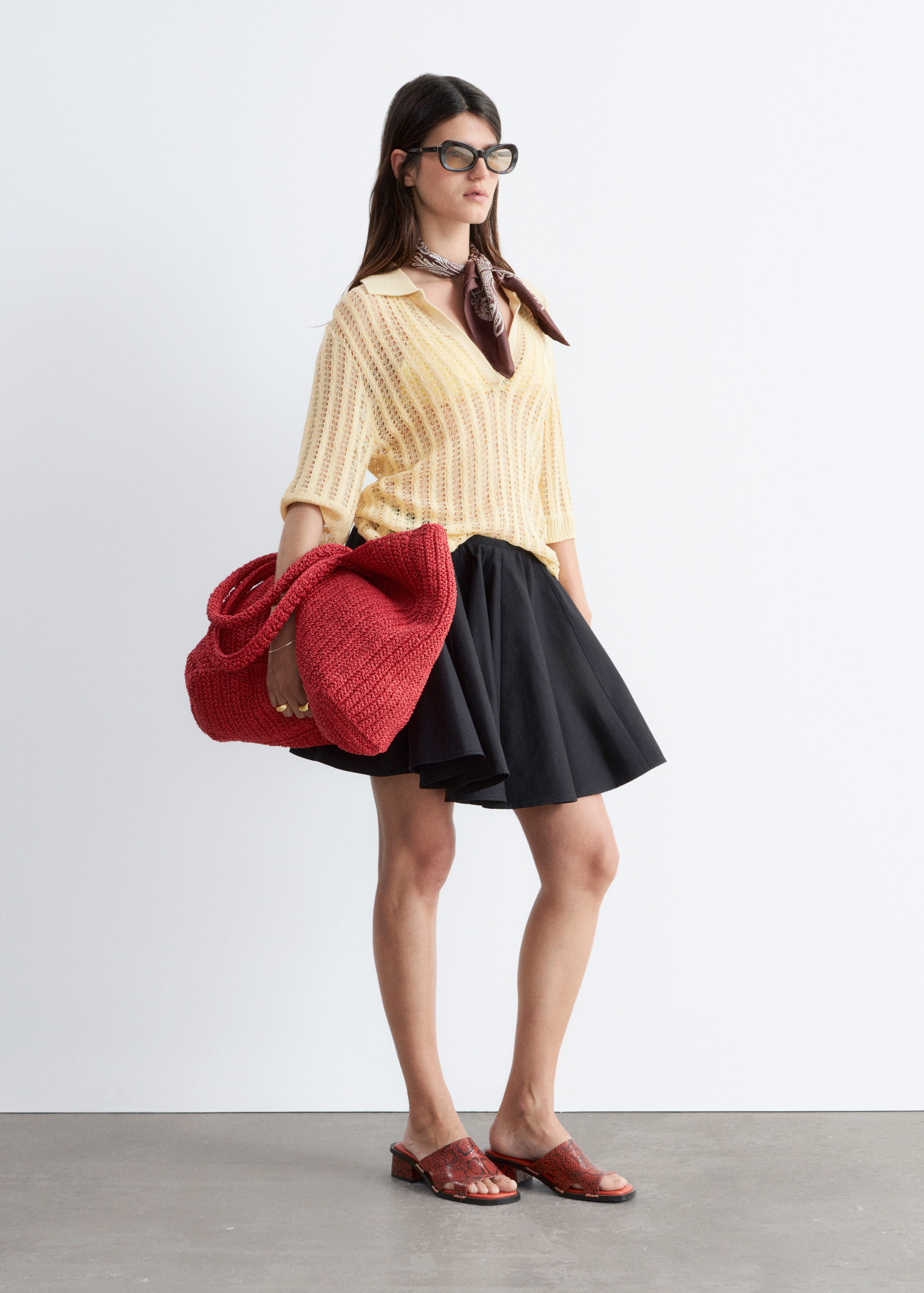 Cotton Circle Mini Skirt - Black - & Other Stories US