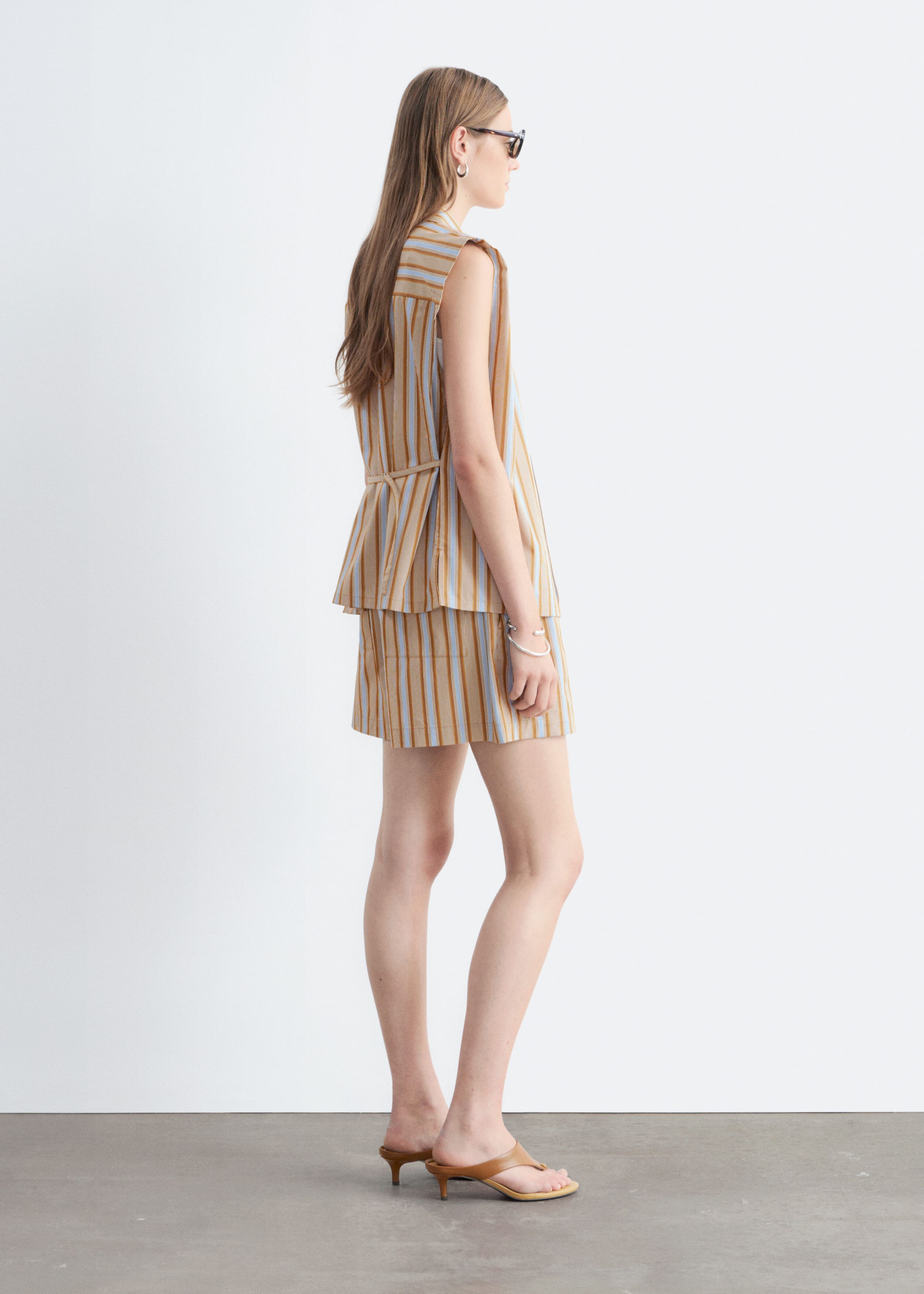 High-Waist Cotton Shorts - White - Lookbook