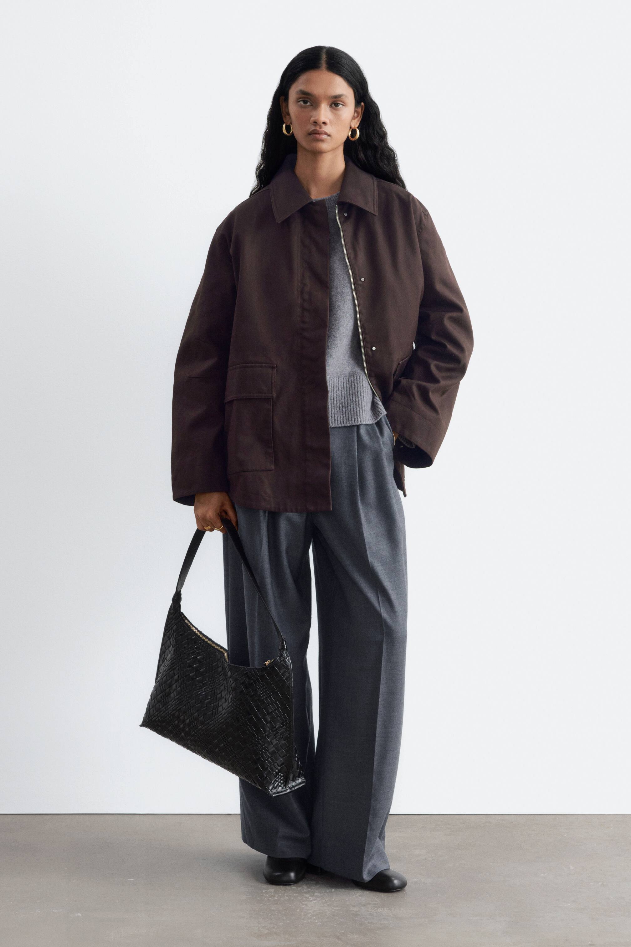 View larger image: Oversized Drawstring Utility Jacket - Dark Brown - Ladies | H&M GB 1