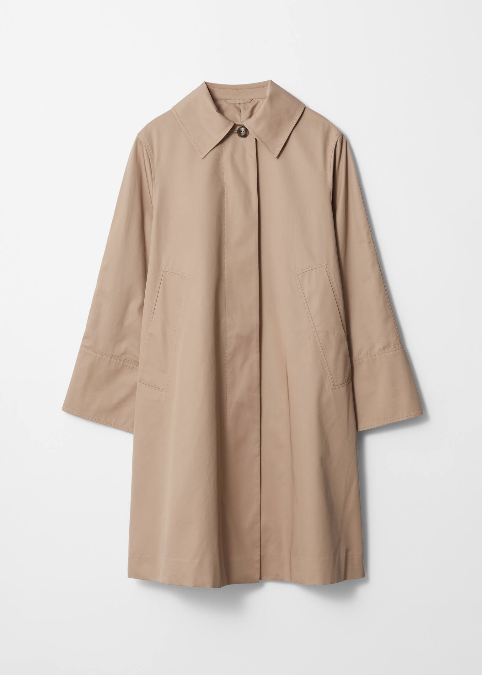 Collared Car Coat - Beżowy