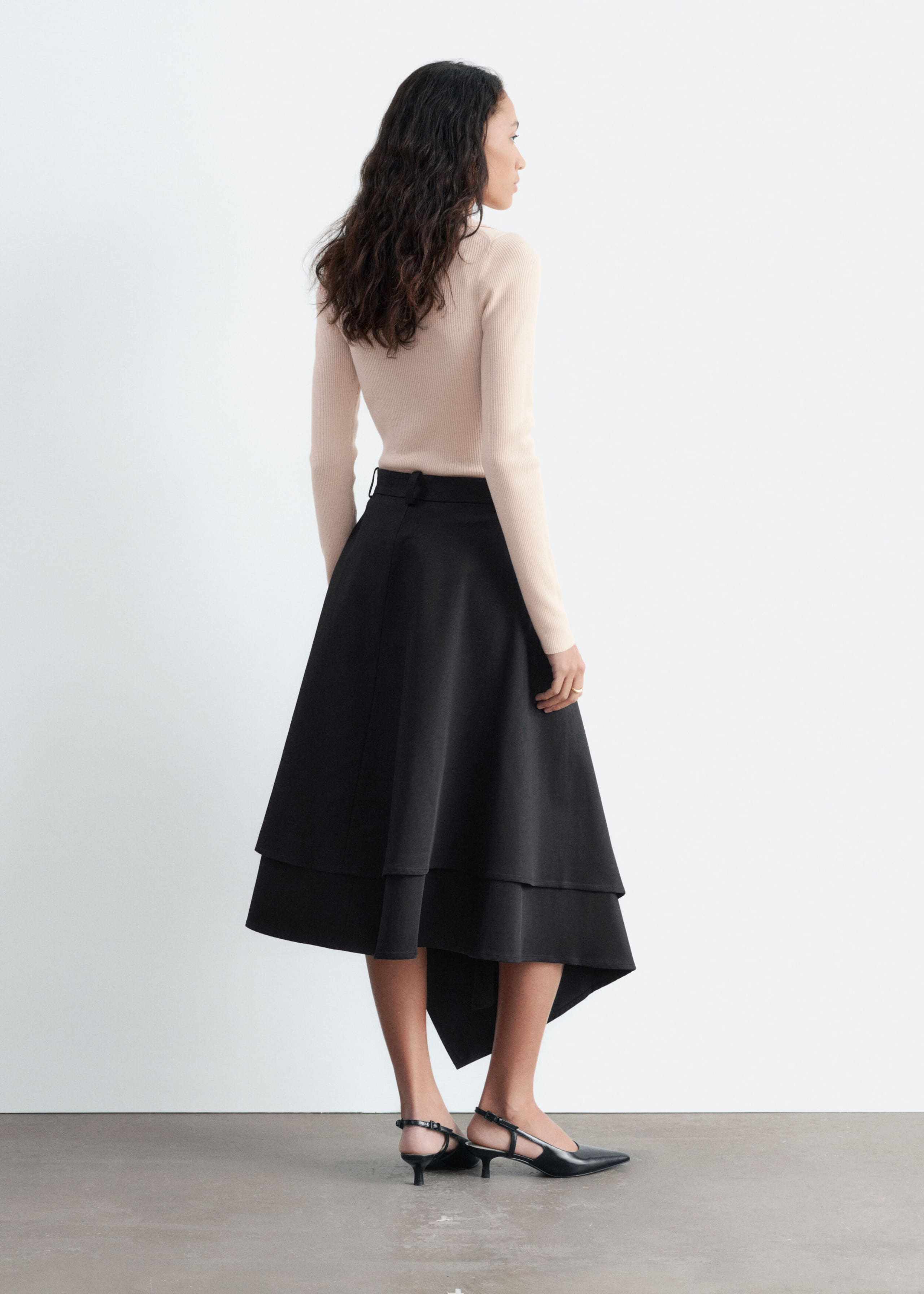 Button-Detail Wool Top - Cream - Lookbook