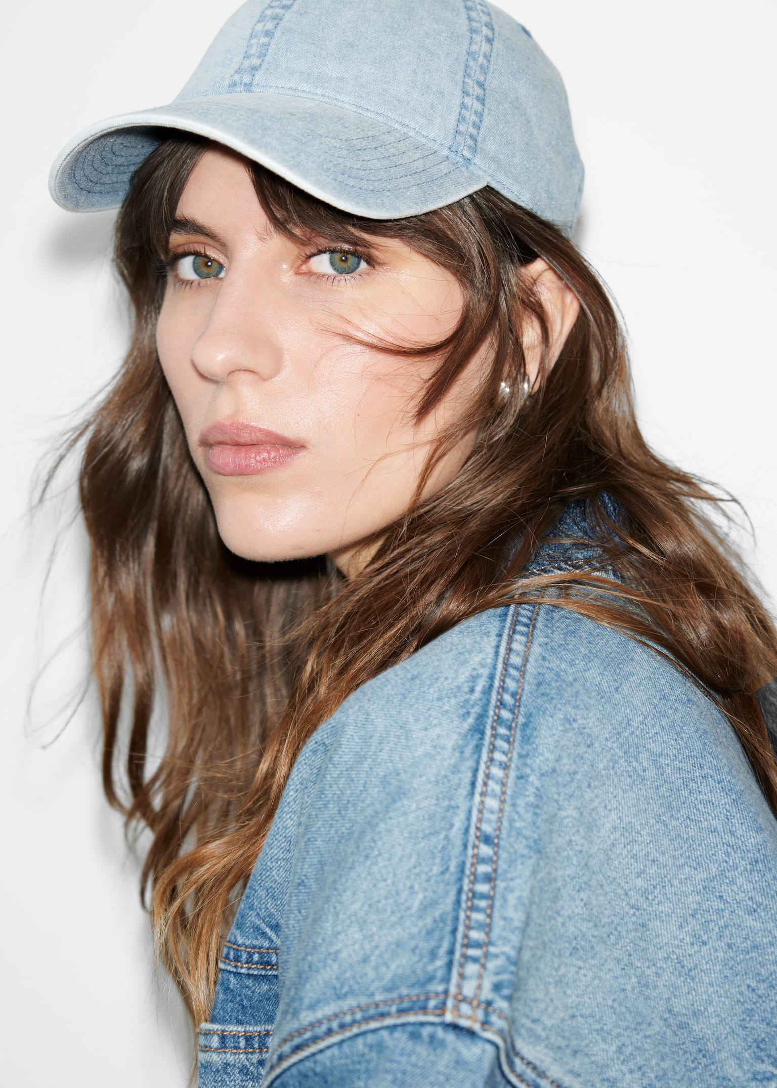 Casquette en denim - Bleu/Noir délavé