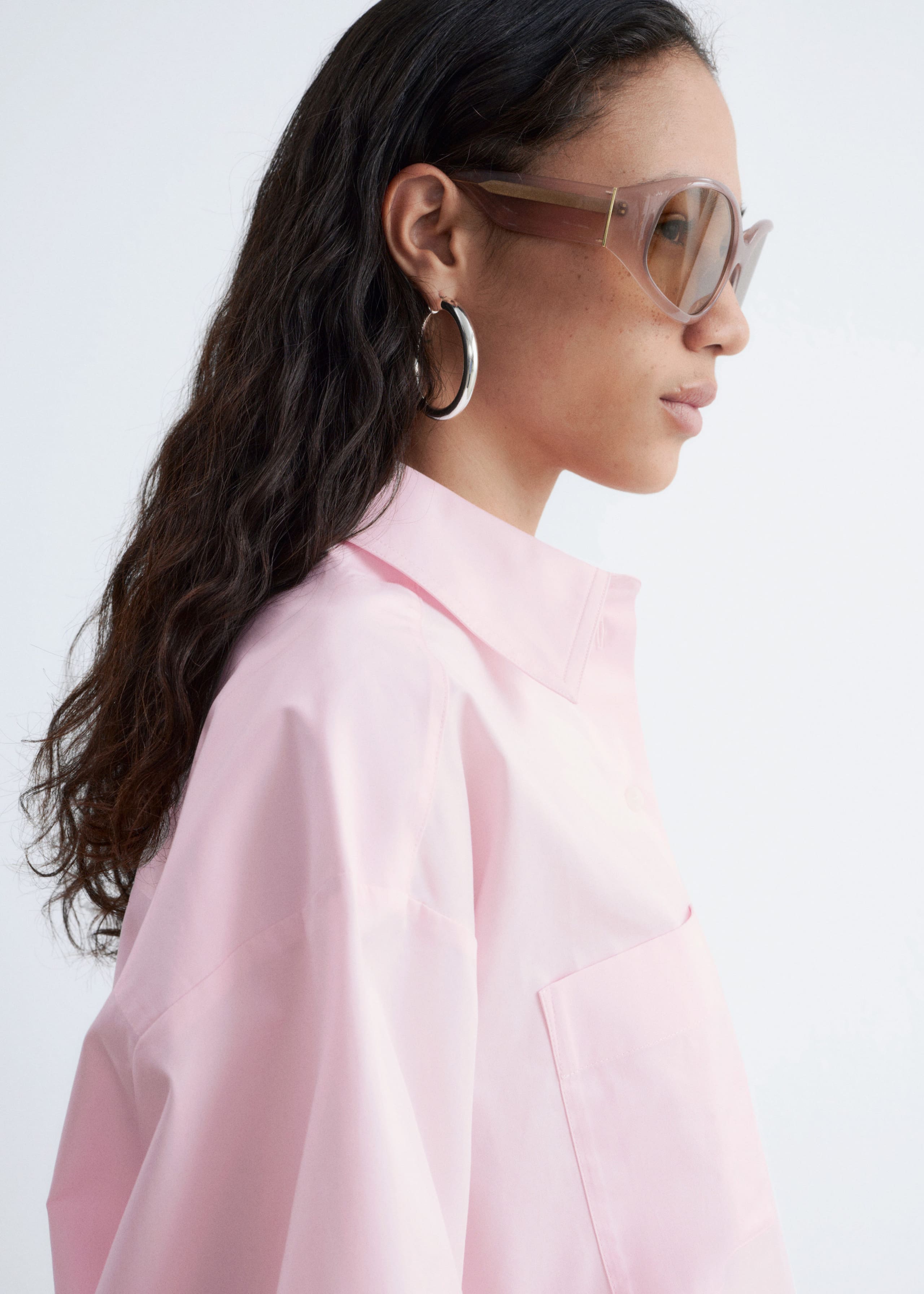 Image of Cropped Oversized Cotton Shirt