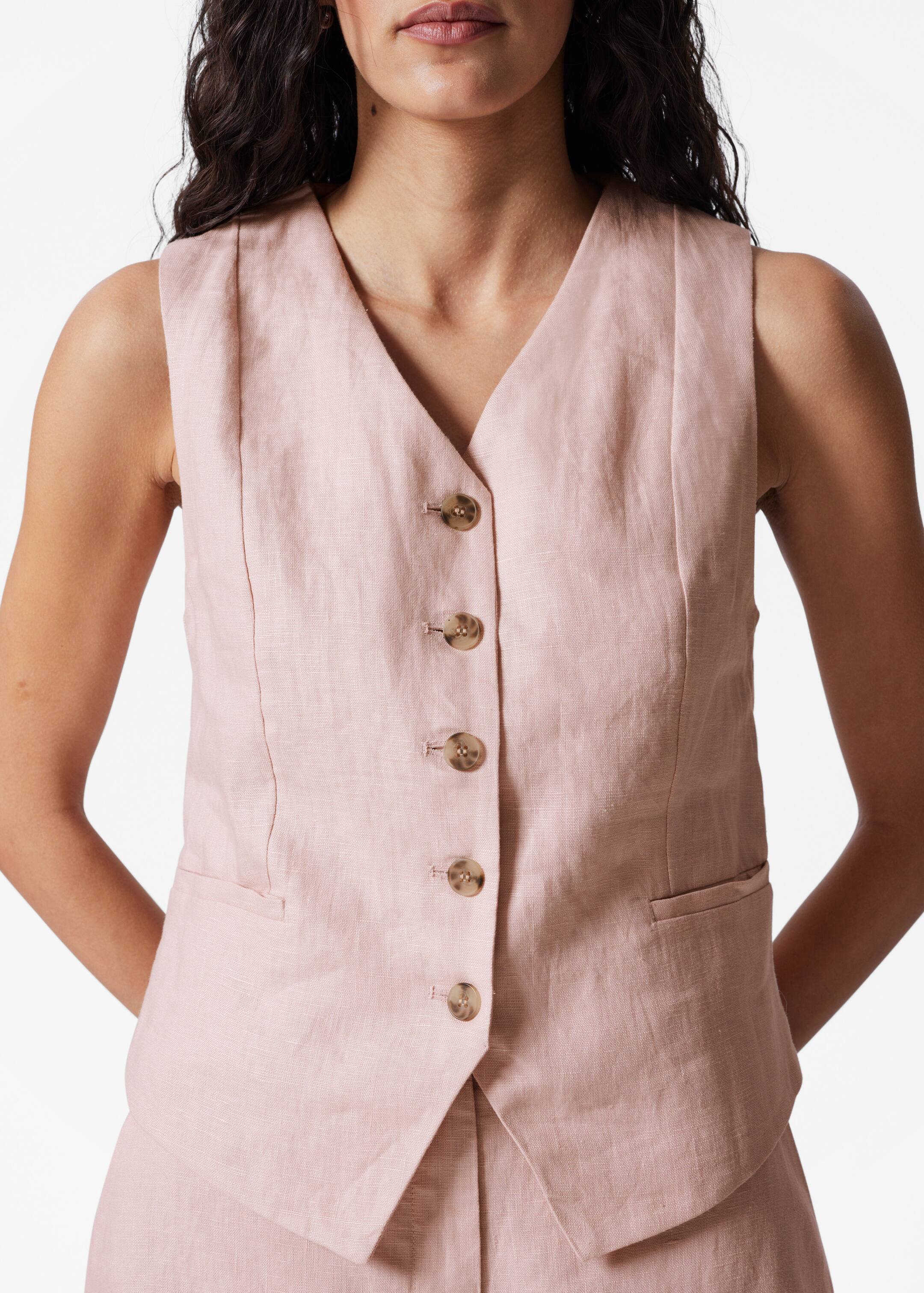 Ver imagem maior: Colete de linho à medida - Rosa sujo - SENHORA | H&M PT 3