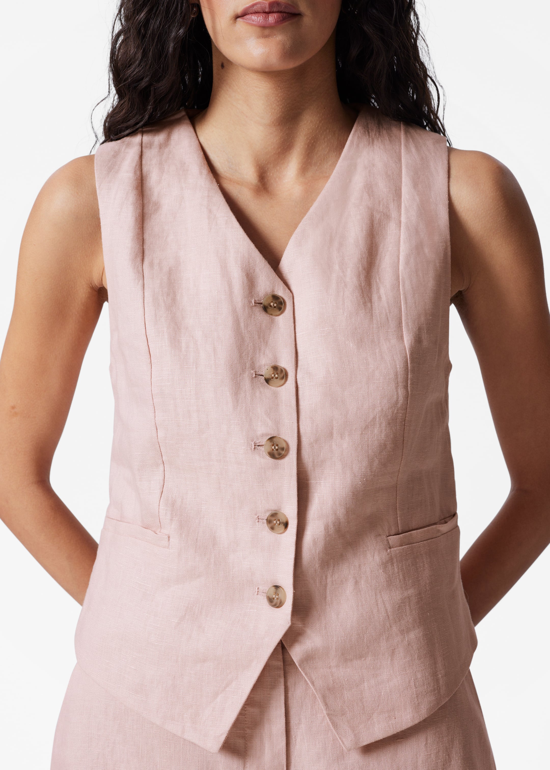Grösseres Bild ansehen: Elegante Leinenweste - Hellrosa - DAMEN | H&M CH 3