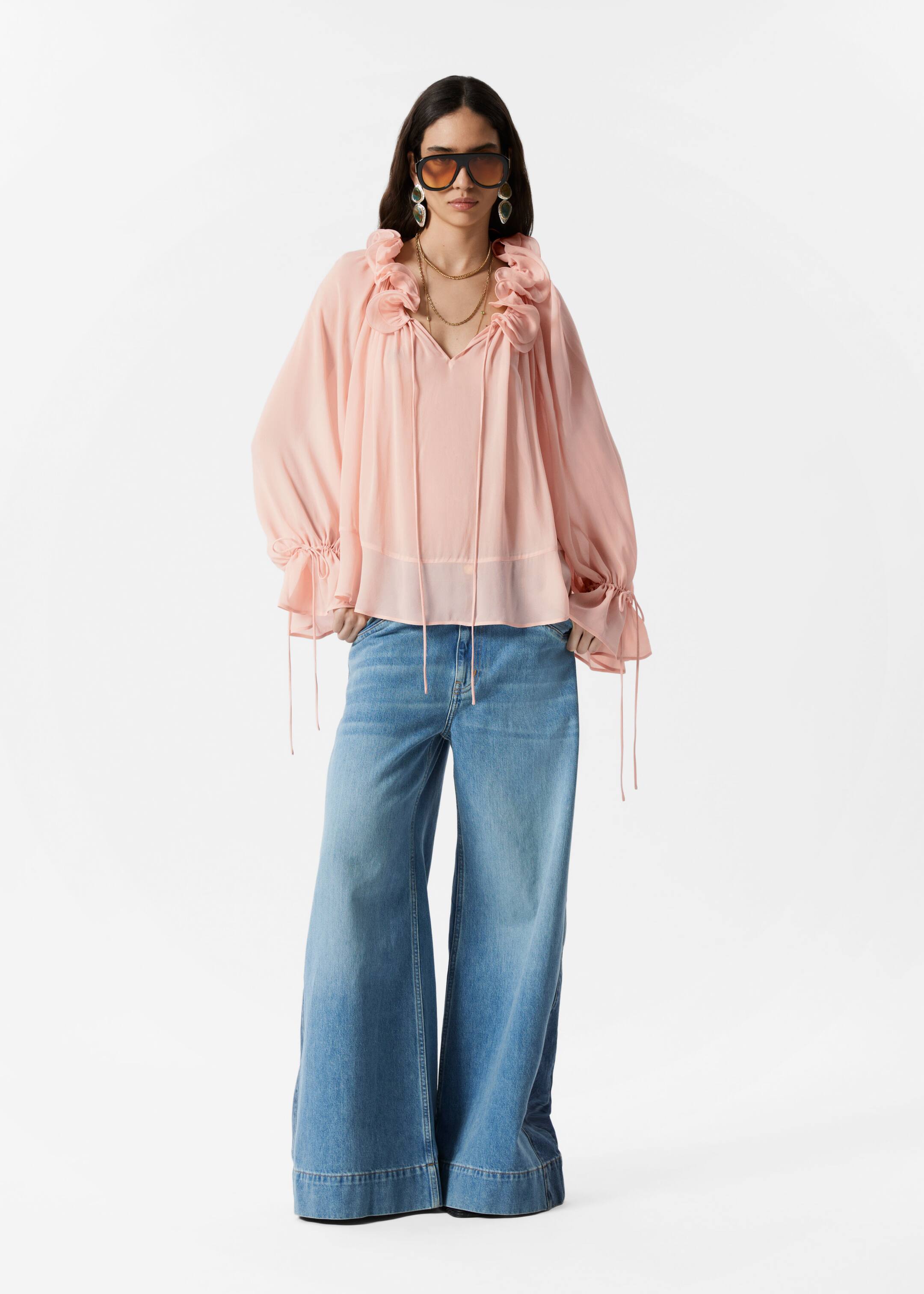 View larger image: Ruffle Blouse - Dusty Pink - Ladies | H&M GB 3