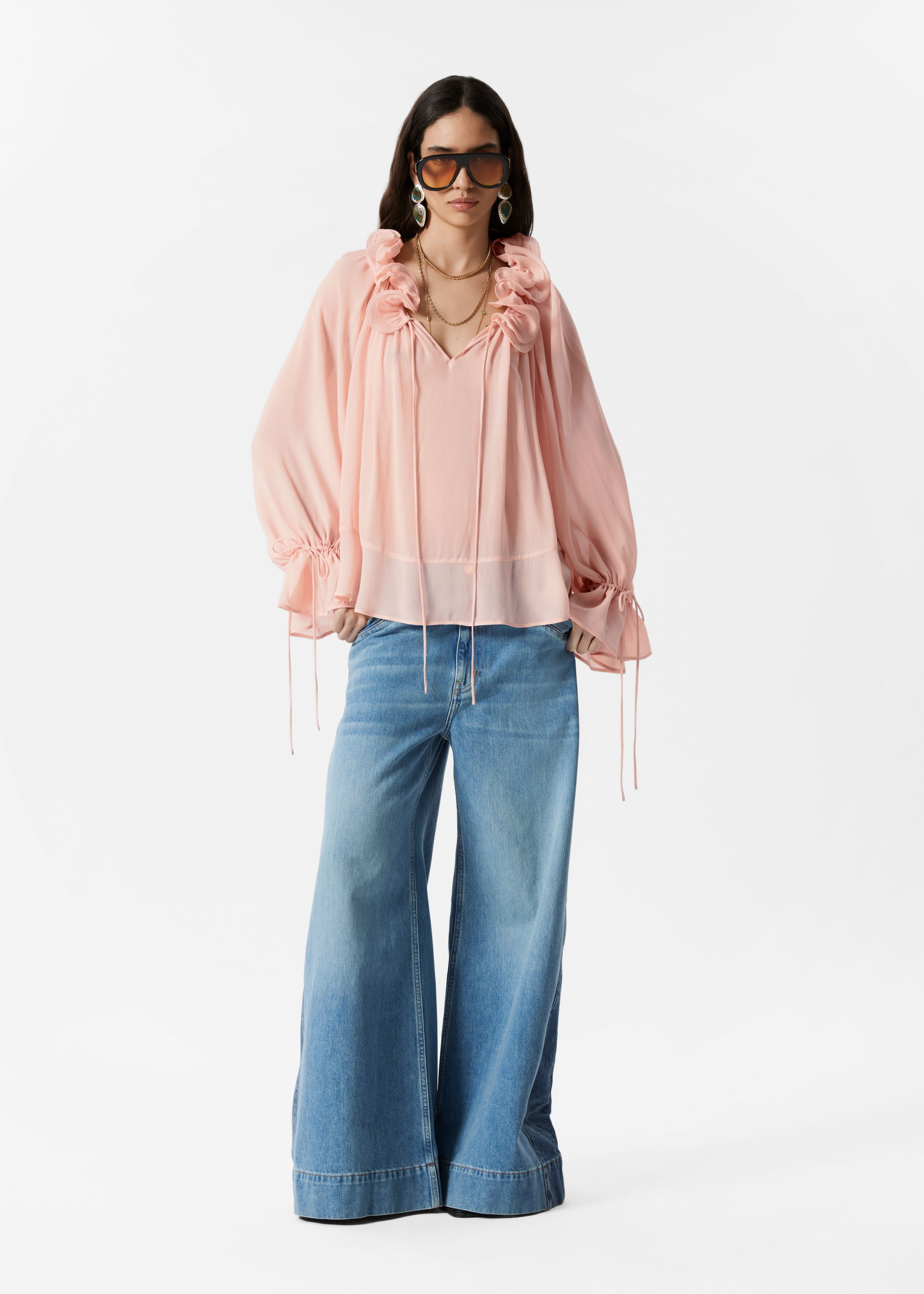 Vis større bilde: Bluse med volanger - Dusty rosa - DAME | H&M NO 3