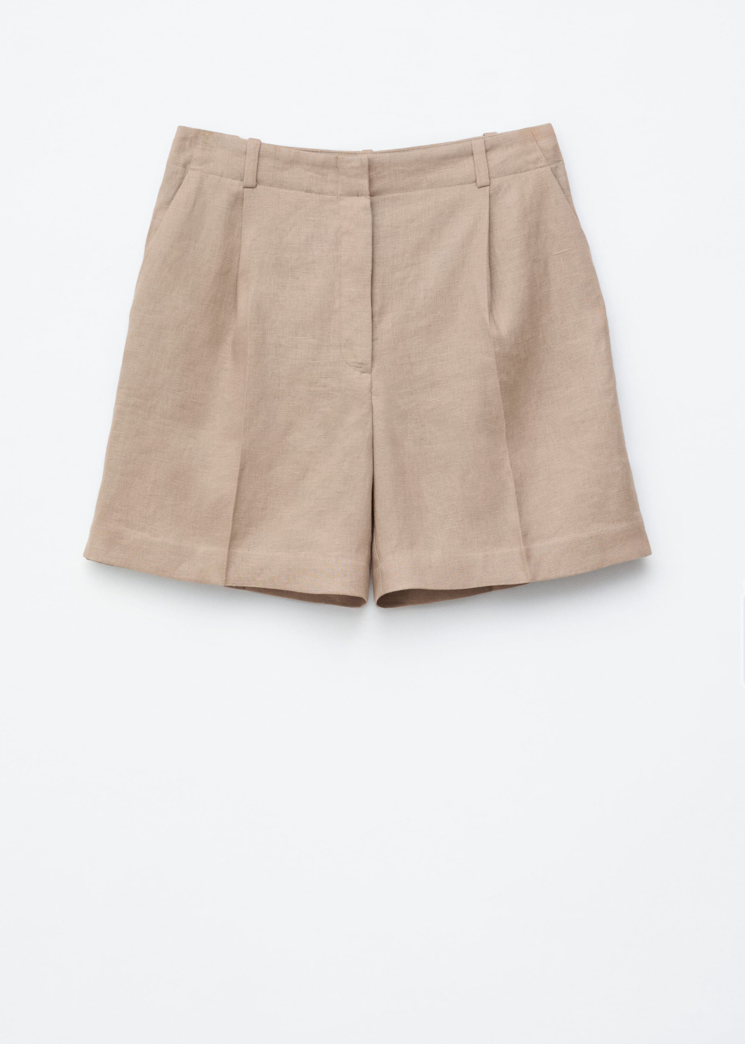 Pleated Linen Shorts - Dark Brown - Still Life