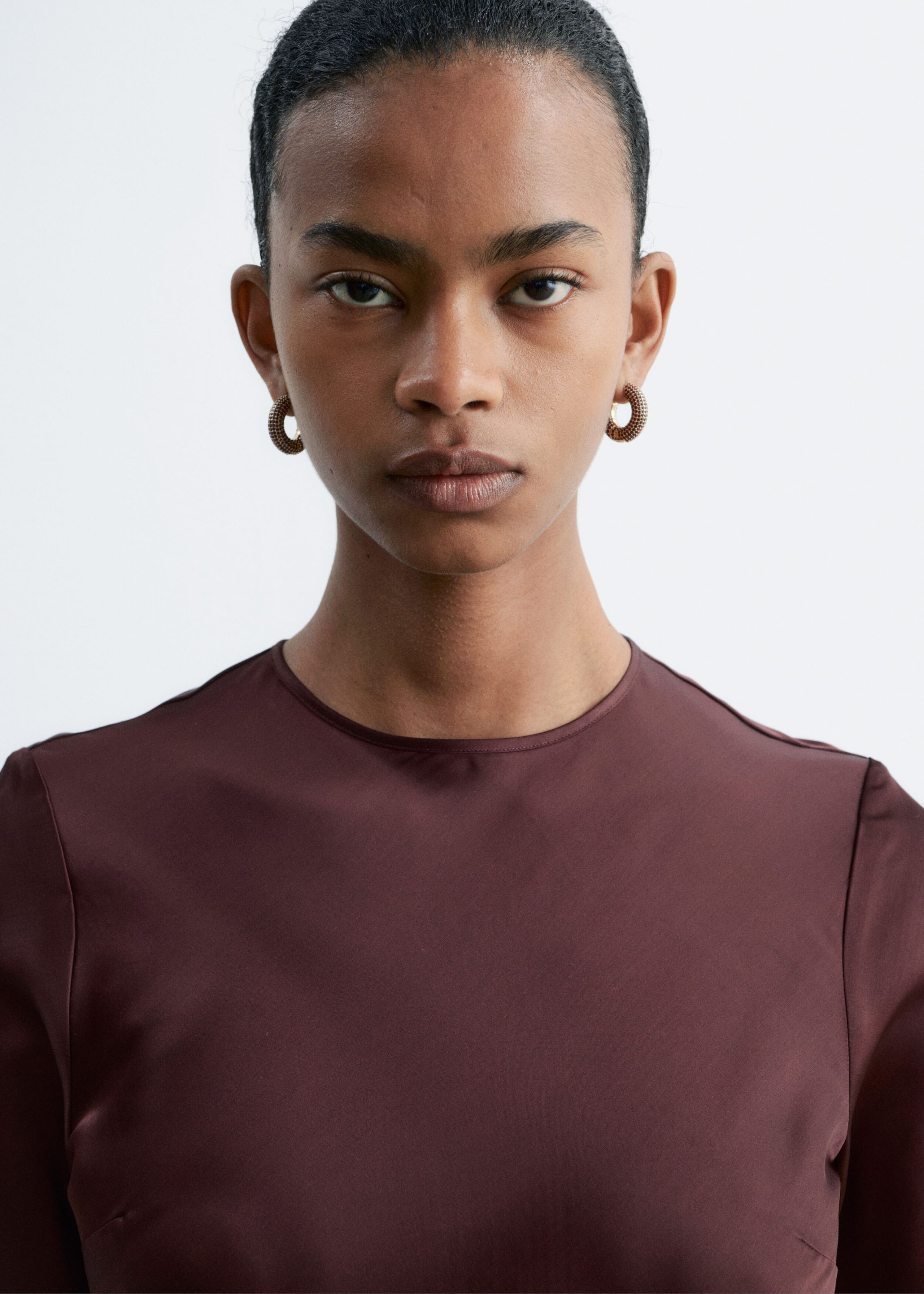 Viskose-Maxikleid mit Paisleymuster - Dunkelbraun - Lookbook