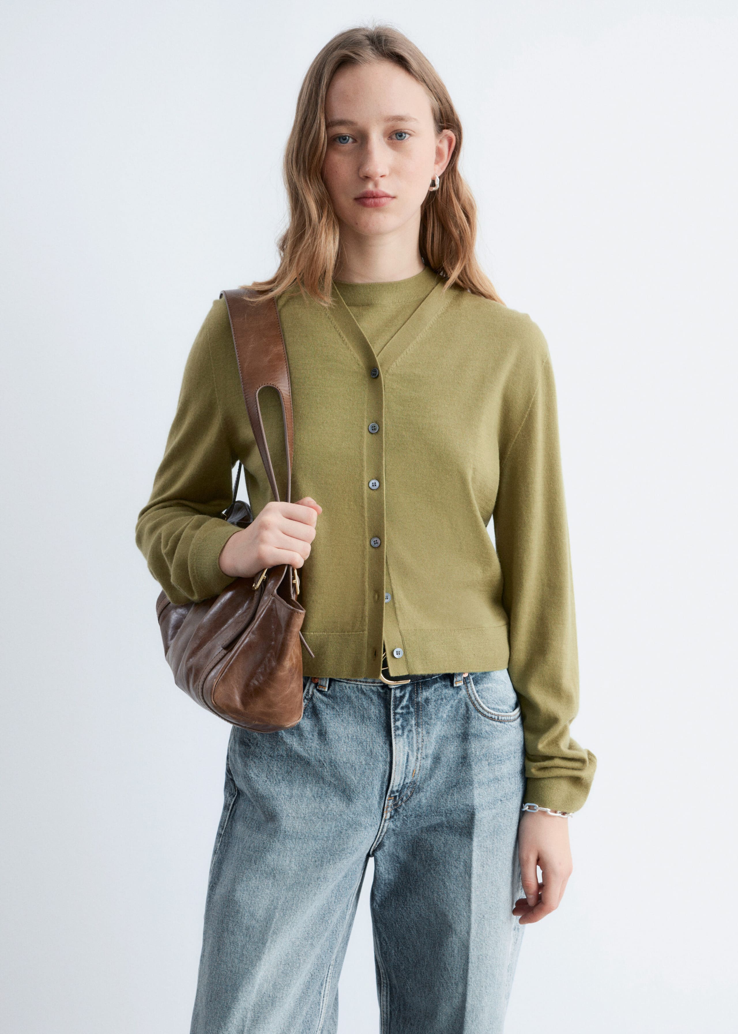 Image of Cardigan court en cachemire