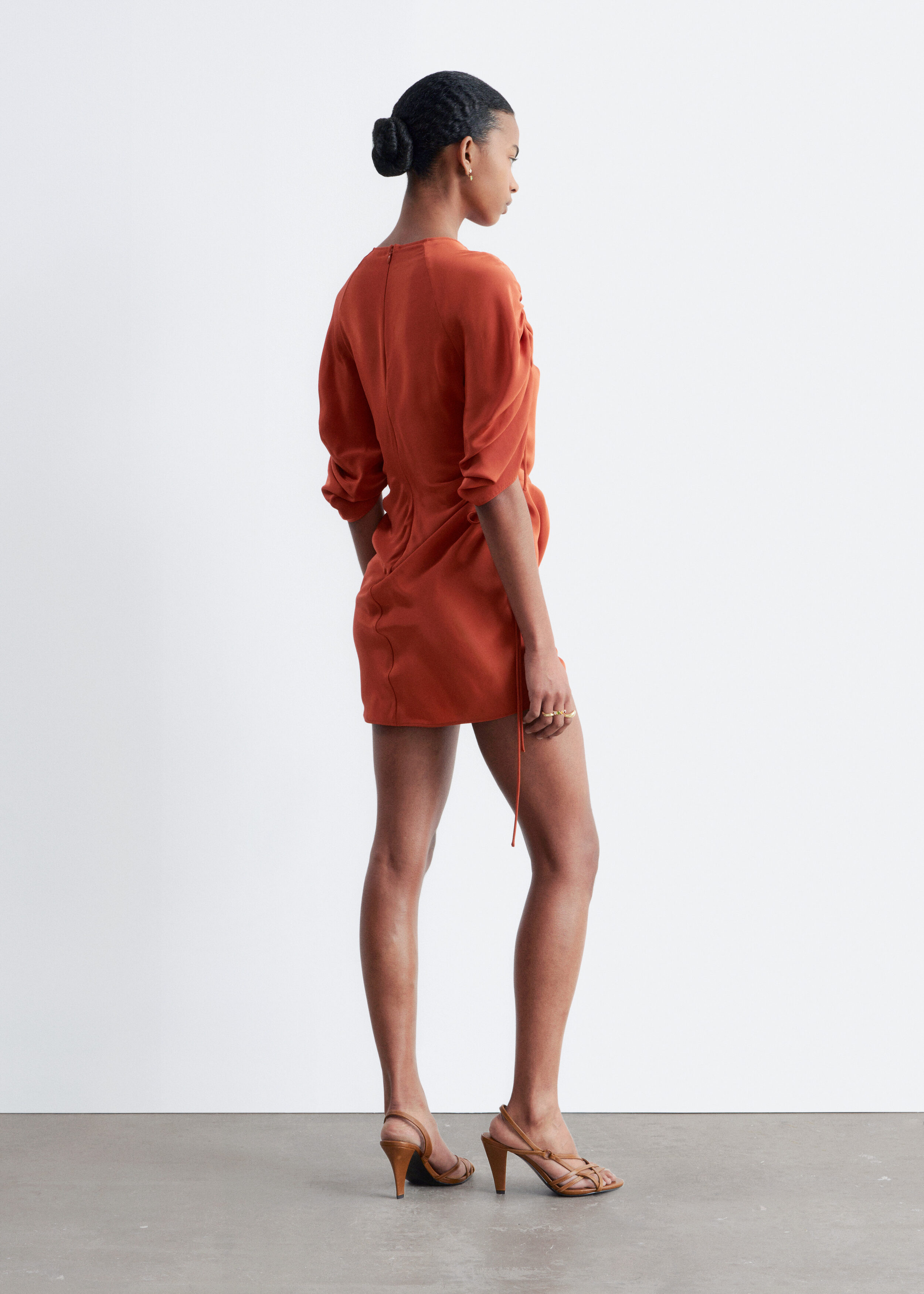 トップス SUPER FINE DRY GATHER MINI DRESS Jaelynn Embroidered