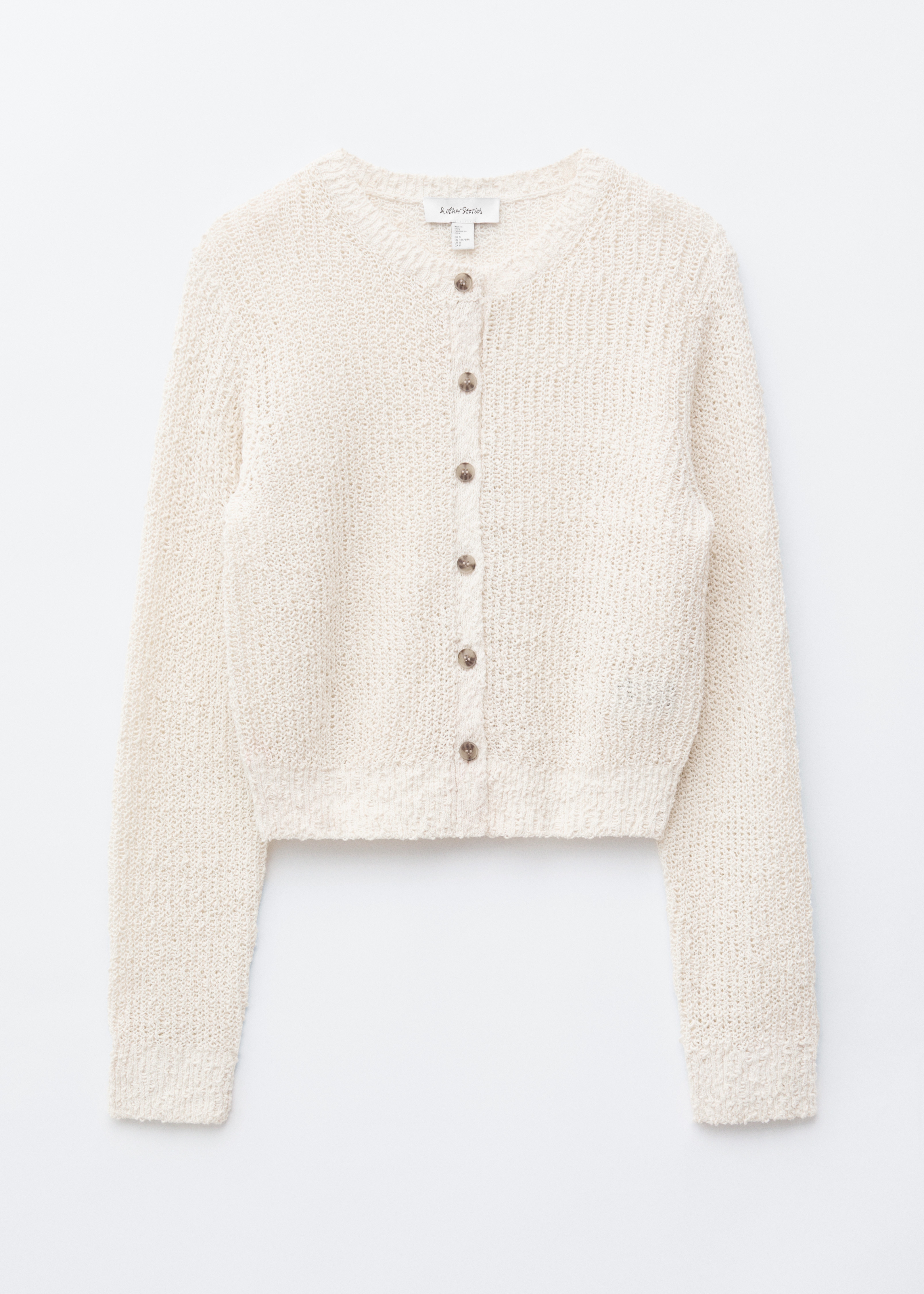 Neuletakki silkin ja puuvillan sekoitetta - Vaaleanbeige