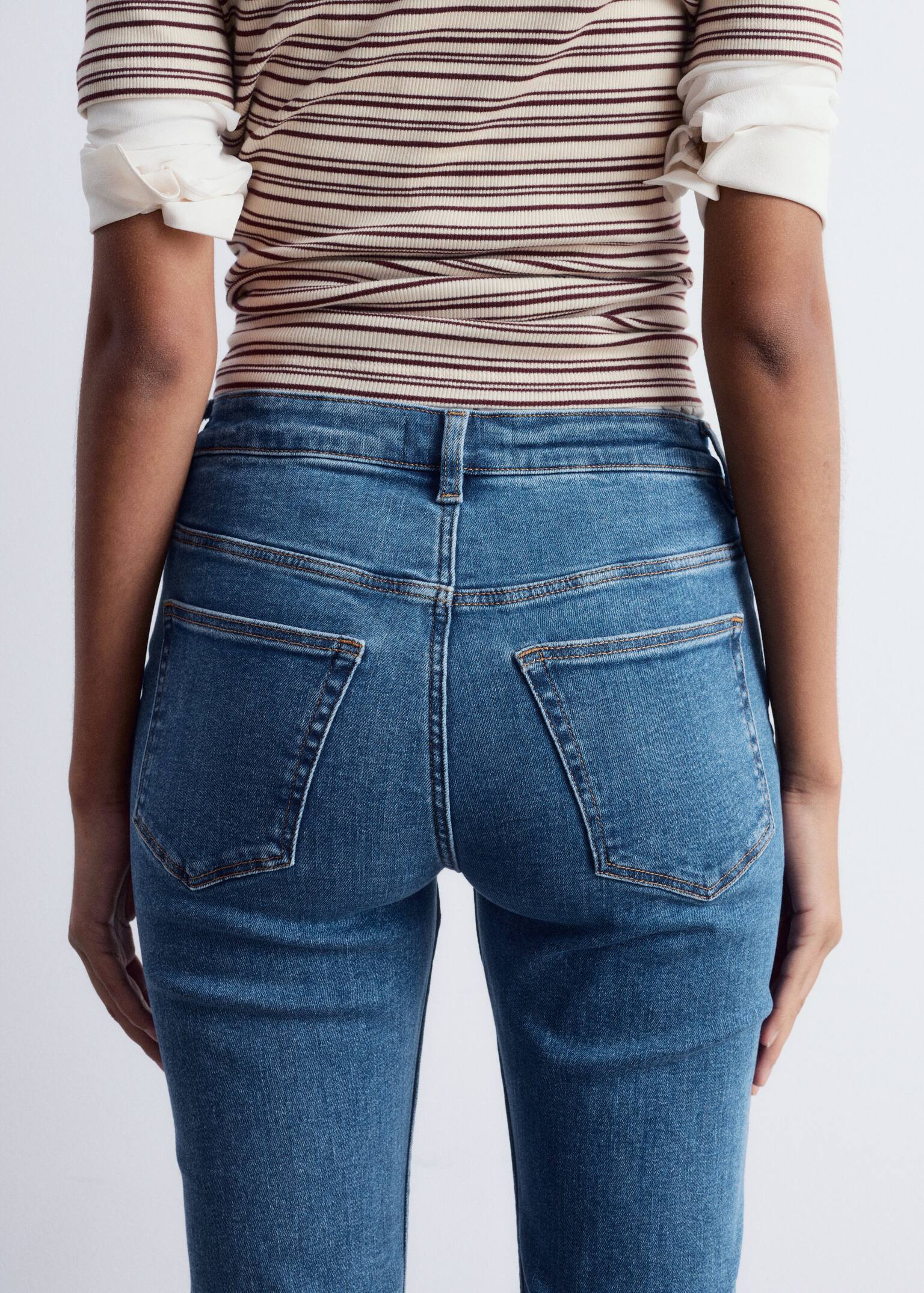 Jean bootcut slim taille basse - Bleu moyen/Bleu foncé - 7